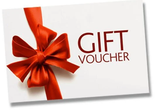 Gift voucher with red ribbon and bow on white background