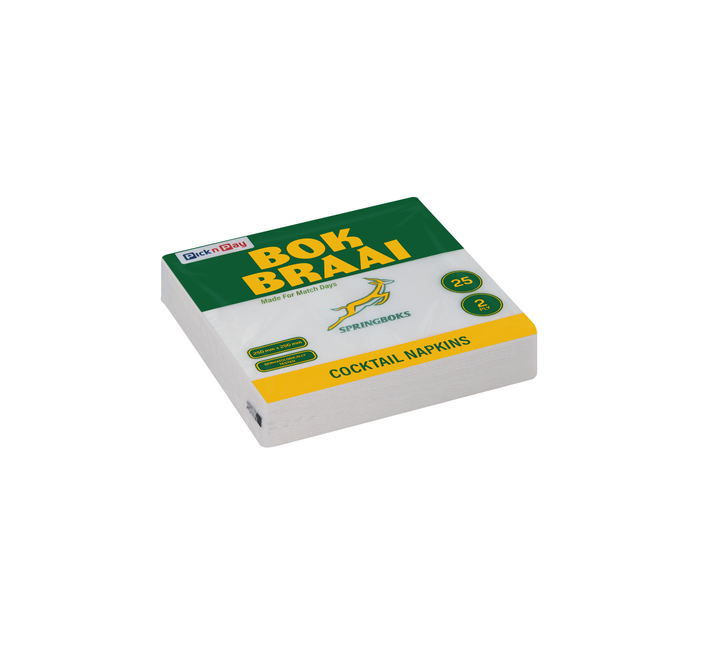 PnP Bok Braai Springboks Cocktail Napkins 25 Pack