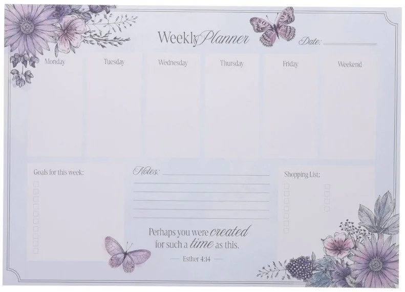 A3 Weekly Desk Planner - Perhaps You were Created for Such a Time as this