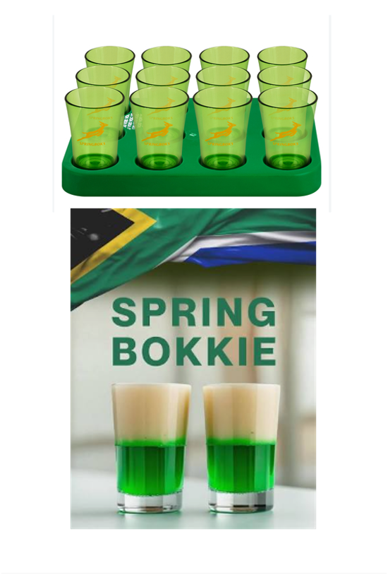 Springbok Shot Glasses 50ml with tray 12 Pack