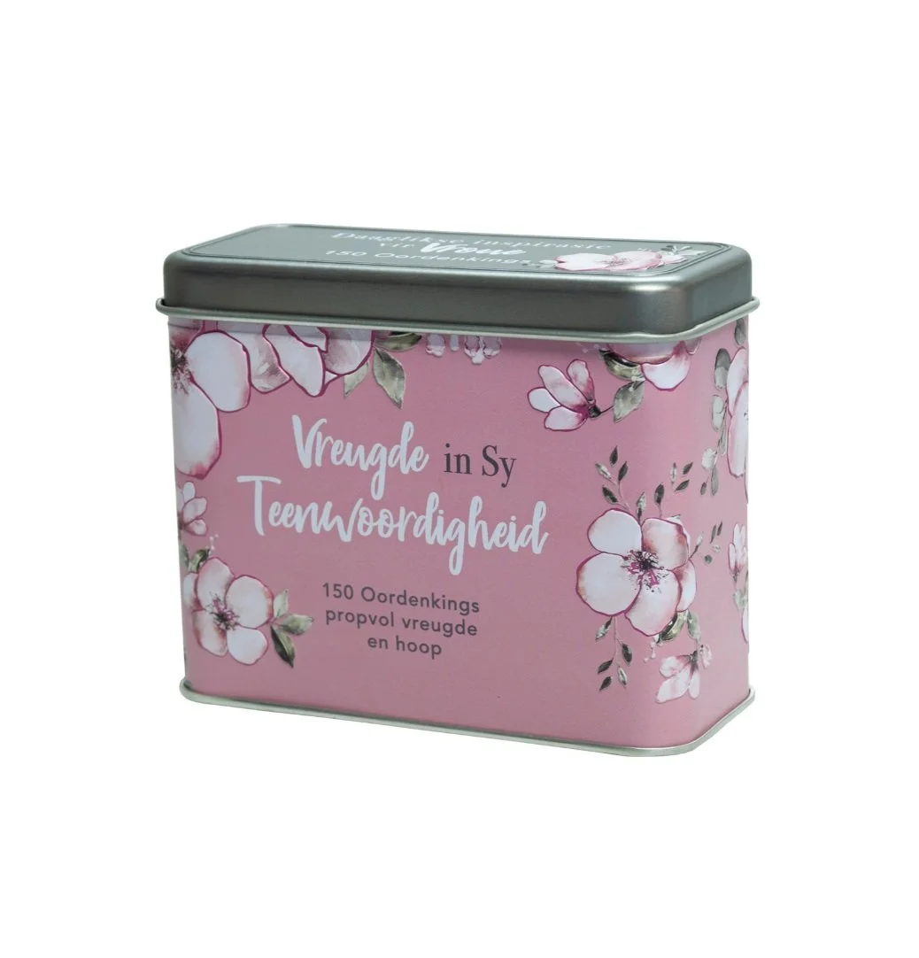 Vreugde In Sy Teenwoordigheid (cards in tin) - by Nina Smit
