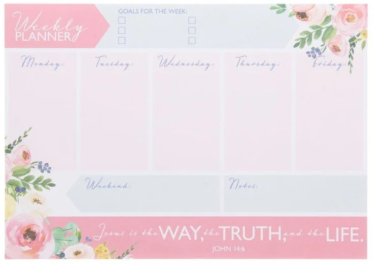 A4 Weekly Desk Planner - Jesus is the Way, the Truth and the Life