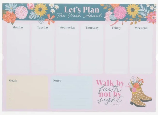 A4 Weekly Desk Planner - Walk by Faith Not by Sight