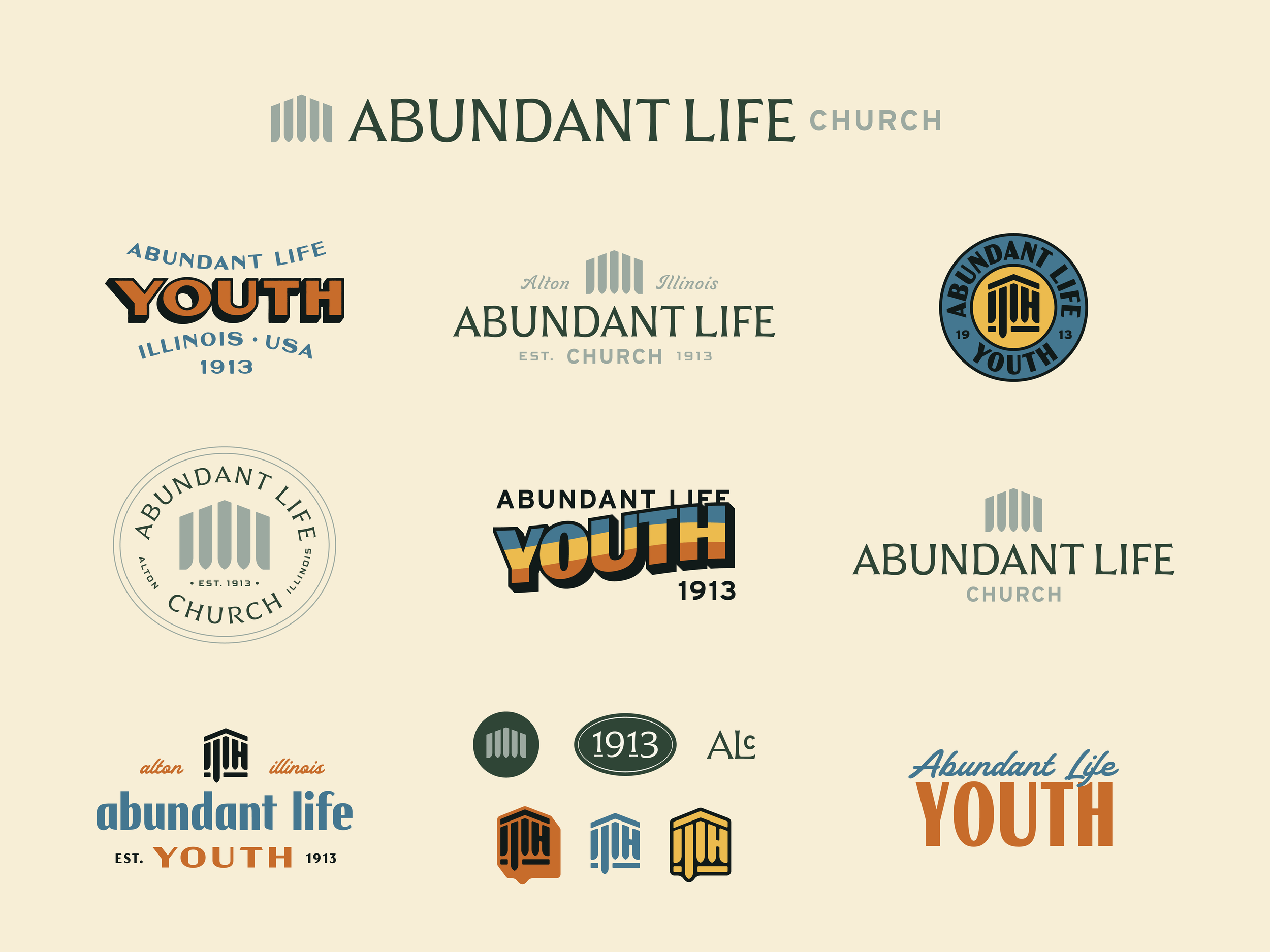 abundant life church youth and main church logos