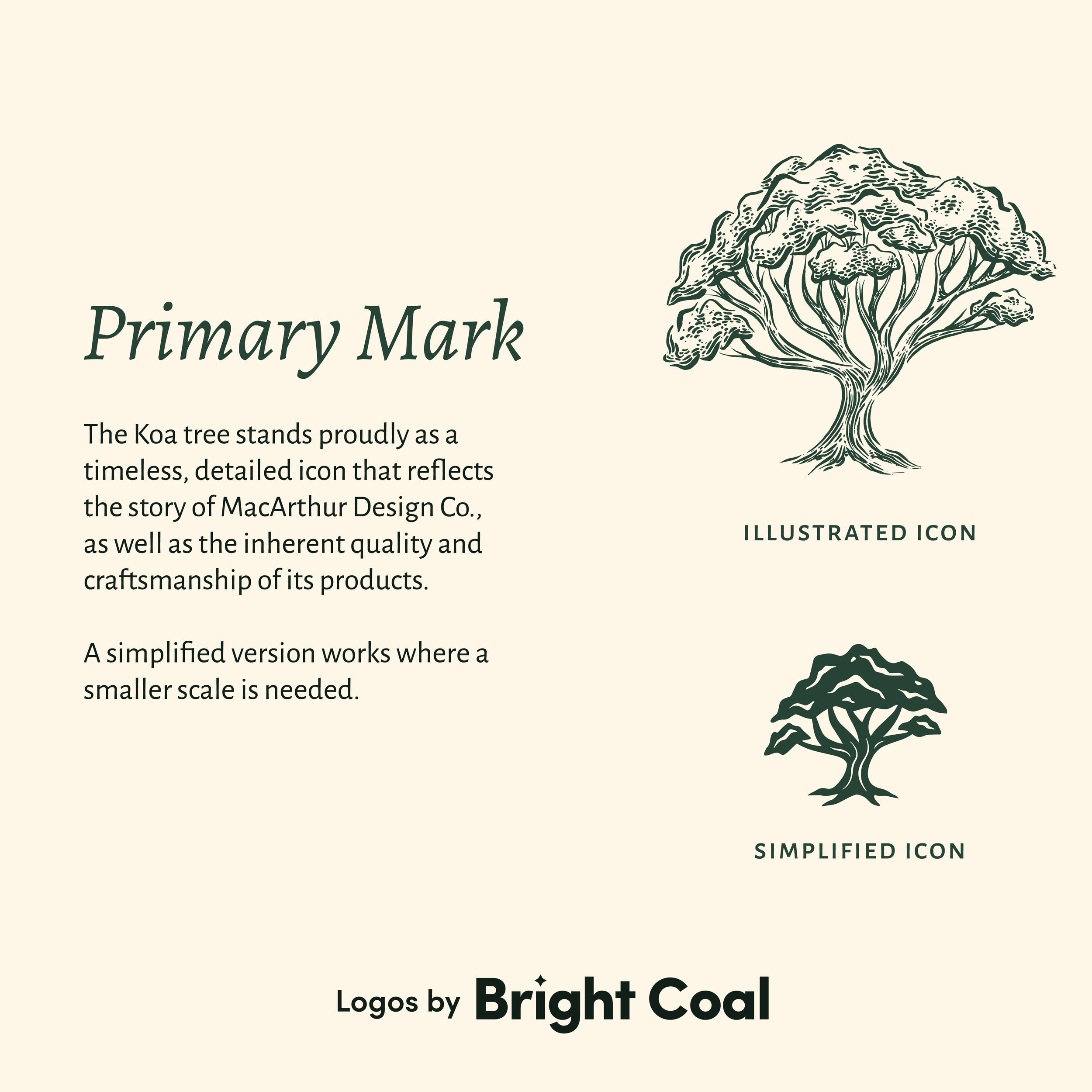 koa tree logo design for small business