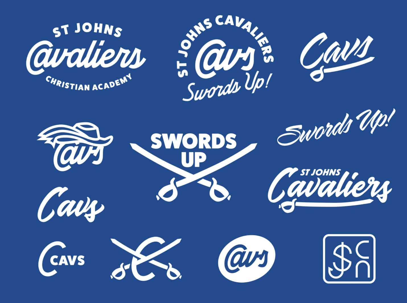 Christian School Sports Team Blue Logo Design