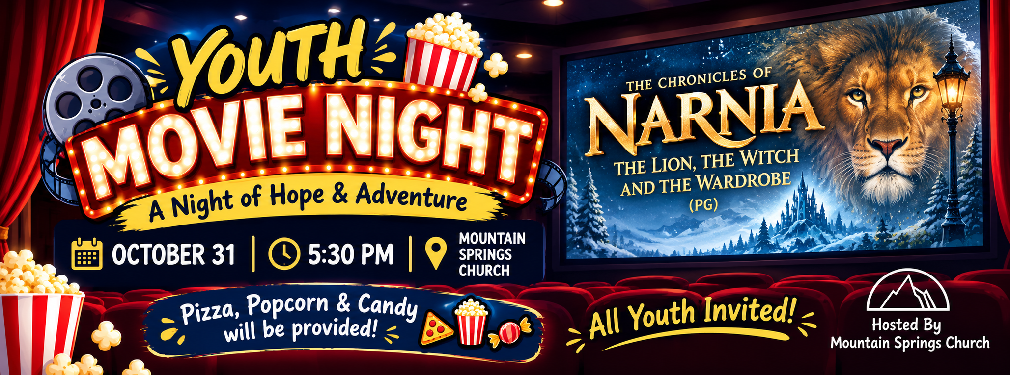 🎬🍿 A Night of Hope &amp; Adventure: Youth Movie Night! 🦁✨