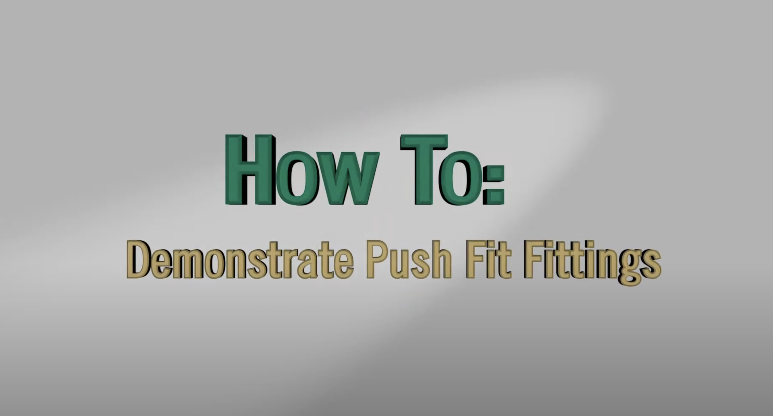 One of many McDonald How To's, this one in particular shows a demonstration of pushfit fittings.