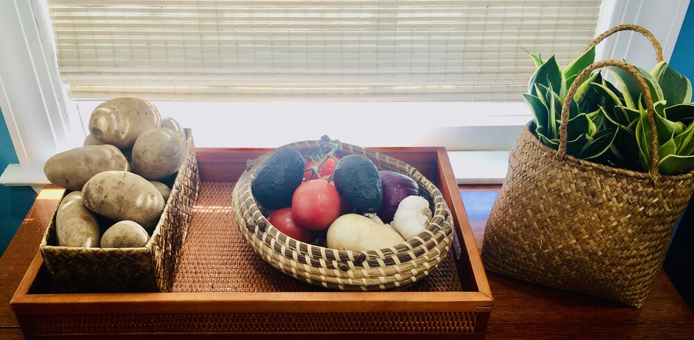 Baskets on a Table in the Pantry 