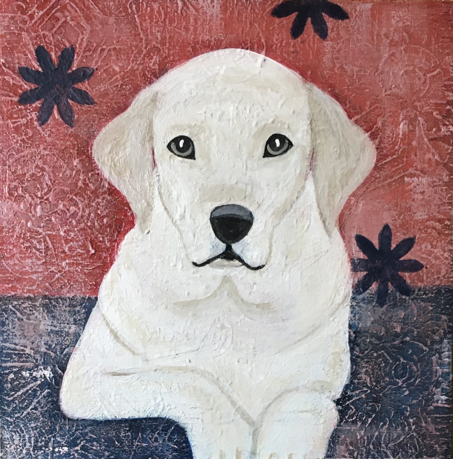Labby Love - 6x6" Acrylic on Birch Wood Panel