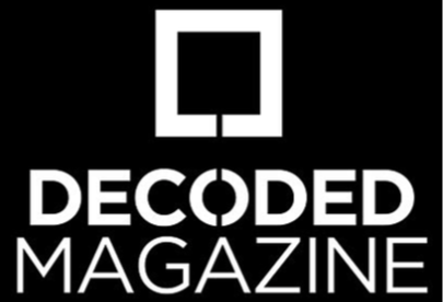 Logo of Decoded Magazine with a stylized square icon and bold text