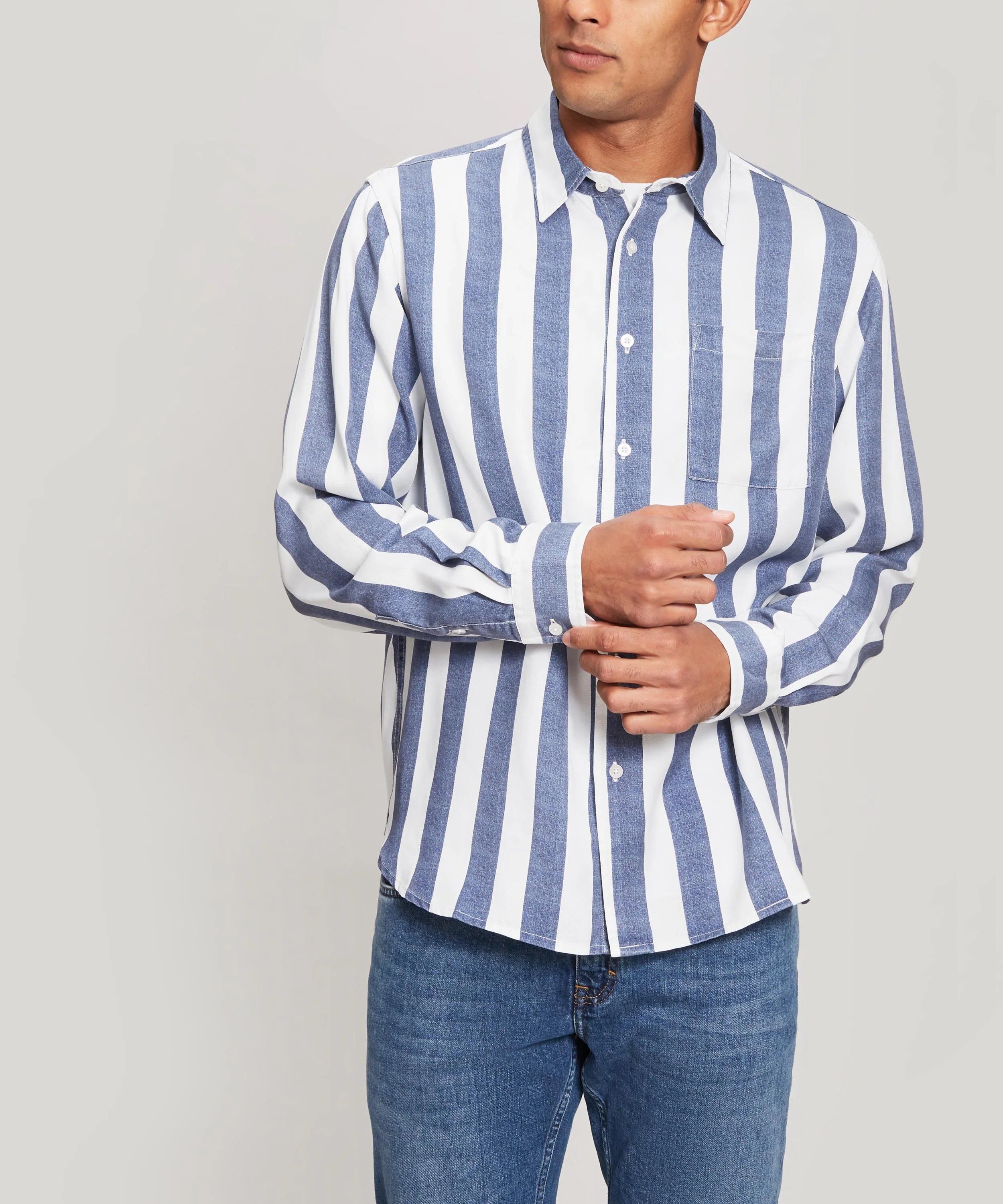 Saturdays NYC Perry Jumbo Stripe Shirt