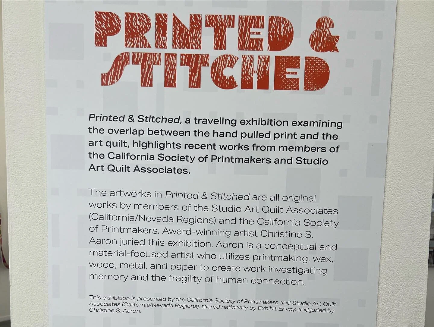 Saw a great show today: Printed and Stitched at The Art Ark Gallery in San Jose. So inspired! #408creates