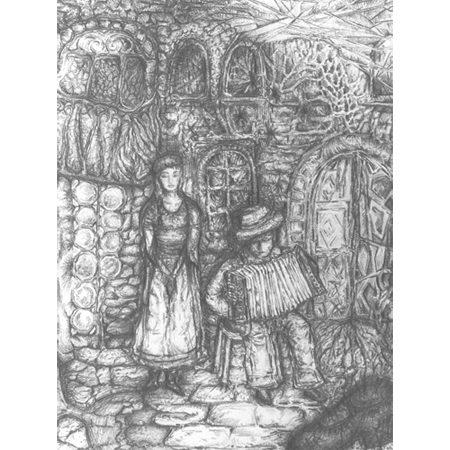 TANGO. Pencil. Elements of destroyed old Beirut.