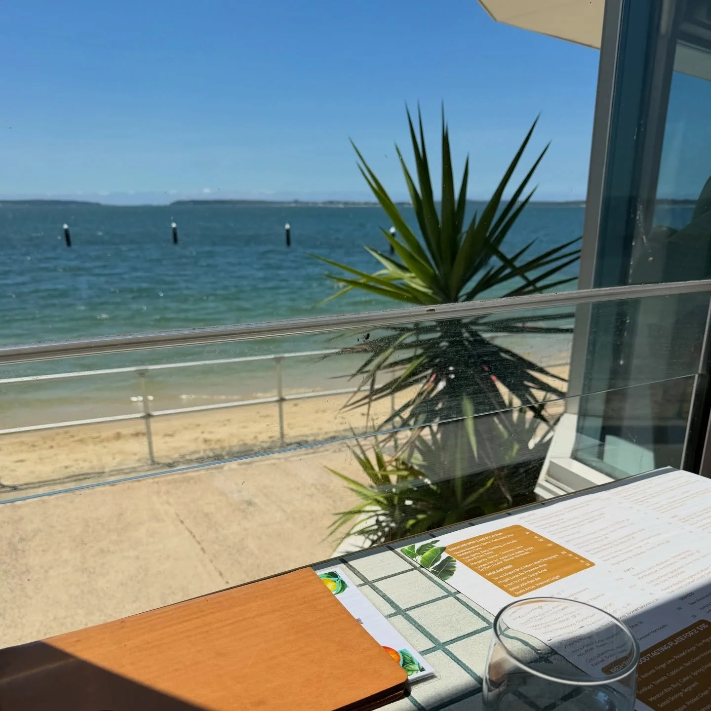 Frappe and haloumi by the water #australia #beach #cafe #ramsgatebeachhouse