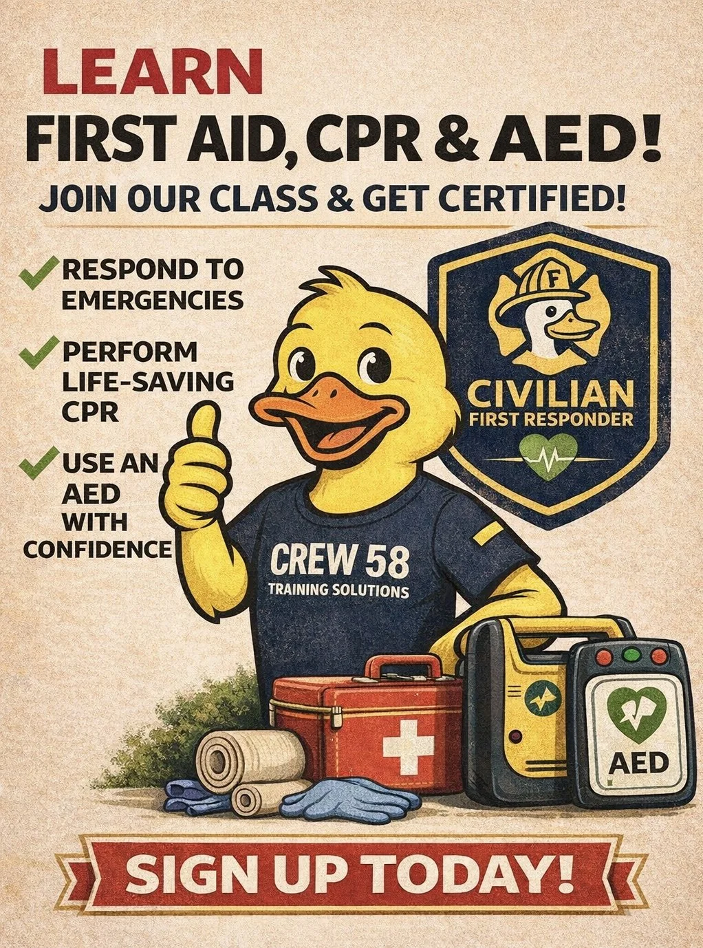 Adult/ Pediatric First Aid, CPR & AED (Blended)