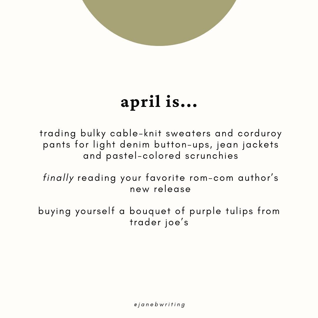 Happy April!!! I&rsquo;m looking at YOU @emilyhenrywrites &amp; Abby Jimenez 👀📖✨

Also tbh, I wear spring clothes year round, but it&rsquo;s still refreshing to put away those chunky knits 🙅&zwj;♀️❄️