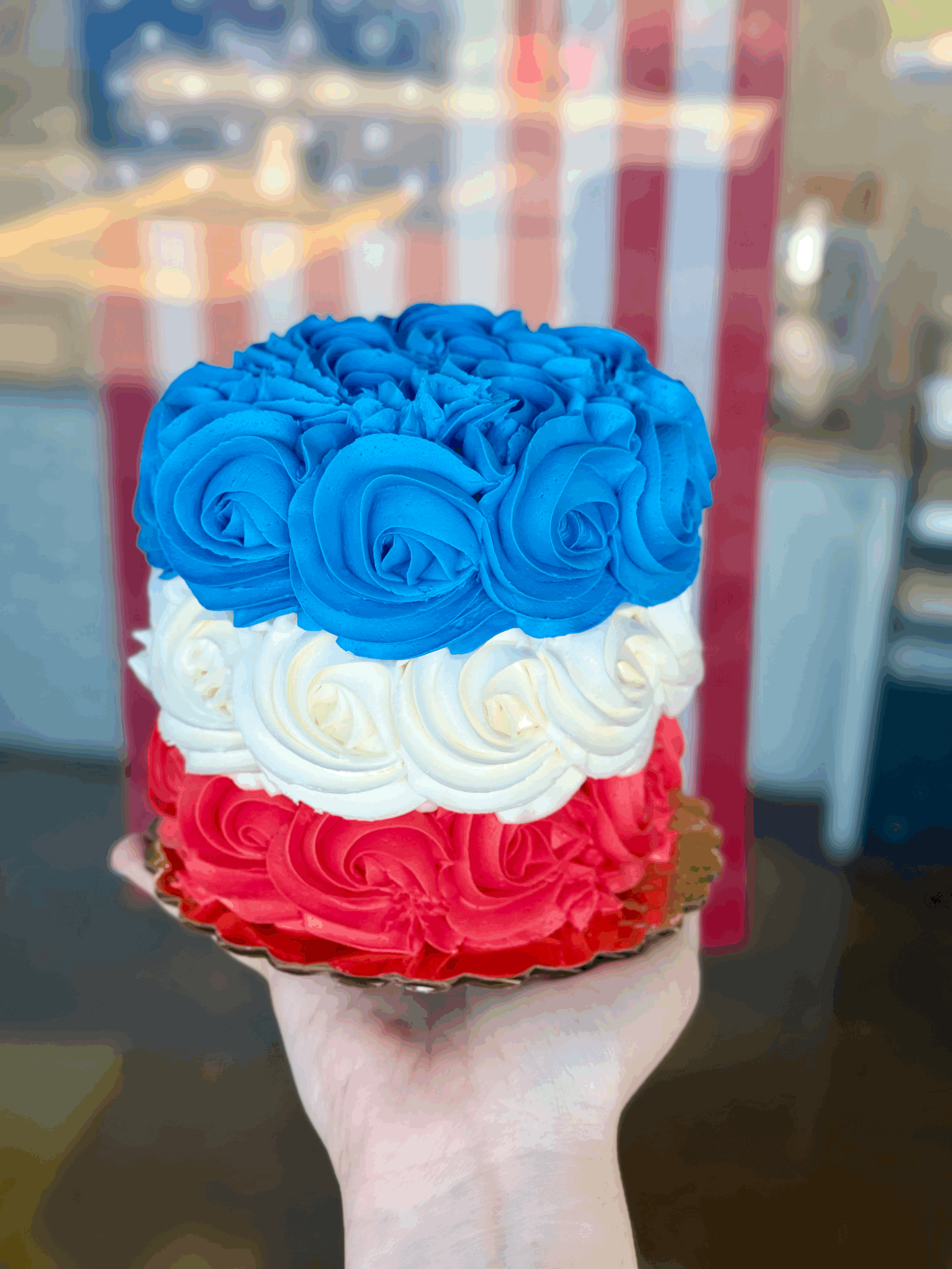 Red, White and Blue Cake