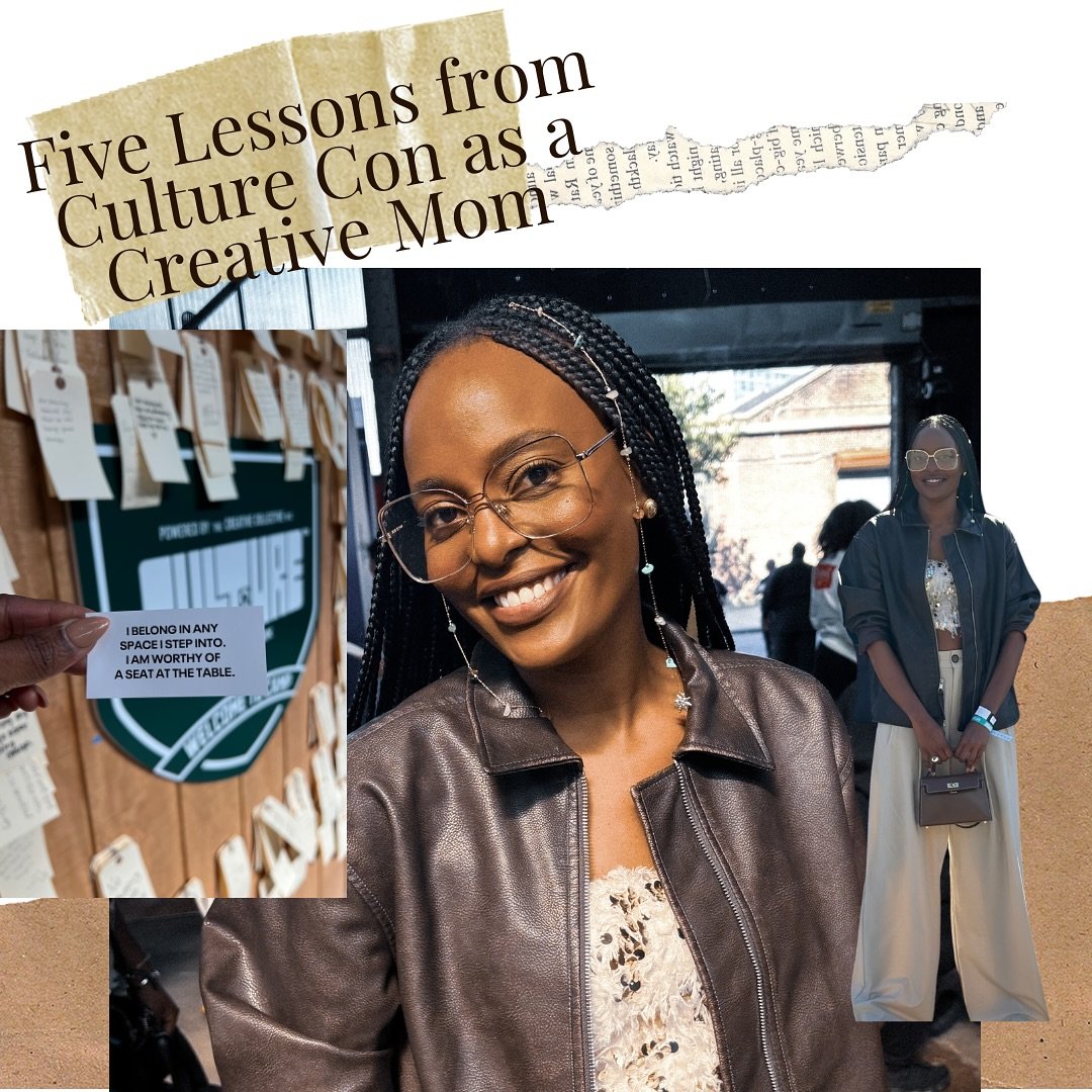Here are some key takeaways I left with from Culture Con as A creative mom 

🖤Take care of yourself: Balancing creativity, content creation, and motherhood can be challenging. Focusing on self-care, stress management, and mental health is essential.