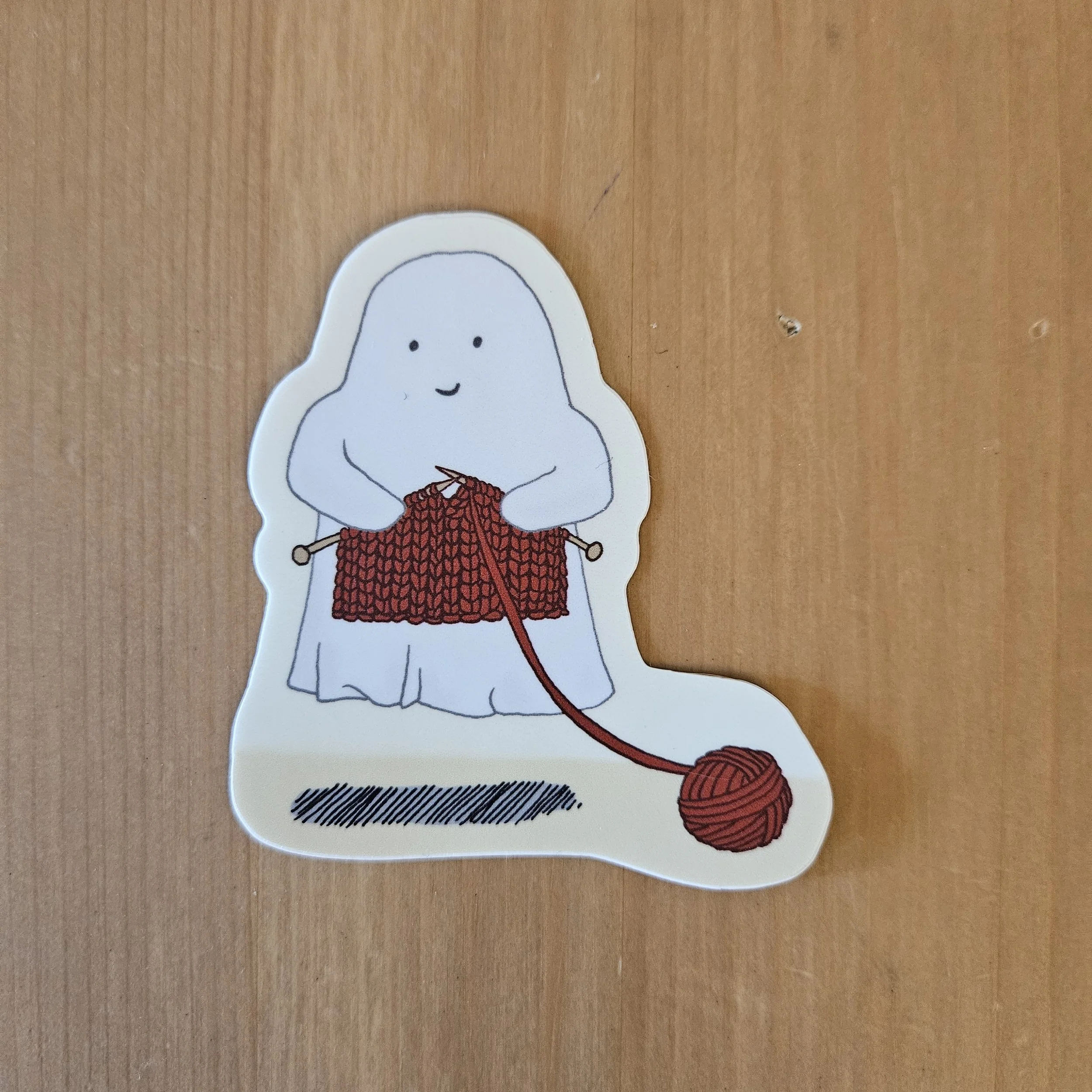 Ghost Knitting Sticker