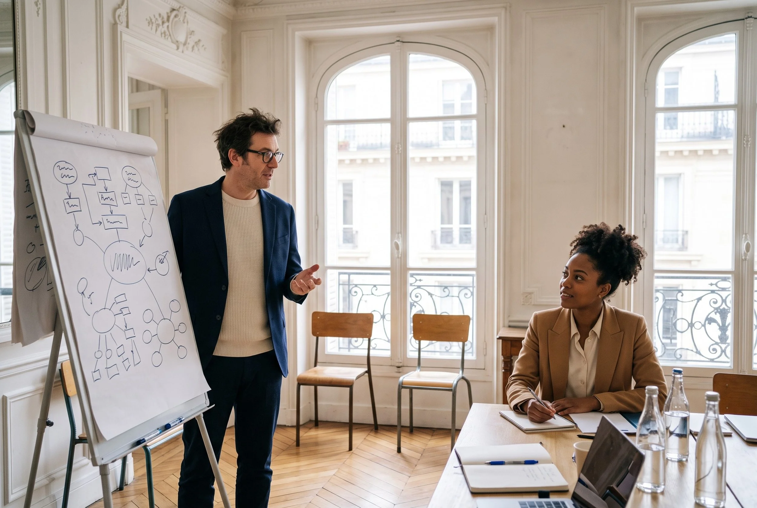 Atelier pratique de formation de consultants en bilan de compétences autour d’un paperboard