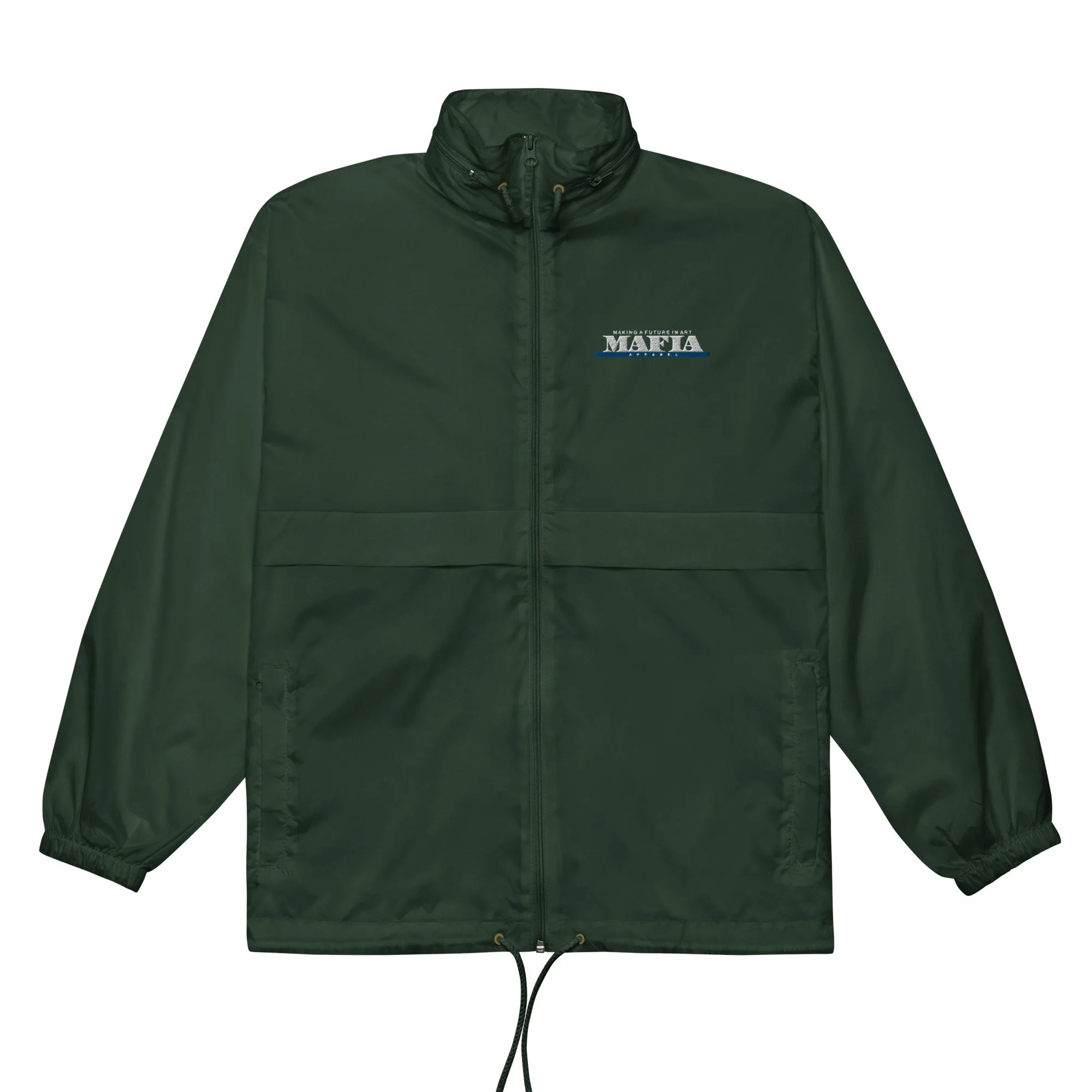 basic-unisex-windbreaker-forest-green-front-672de676c3fe4.jpg