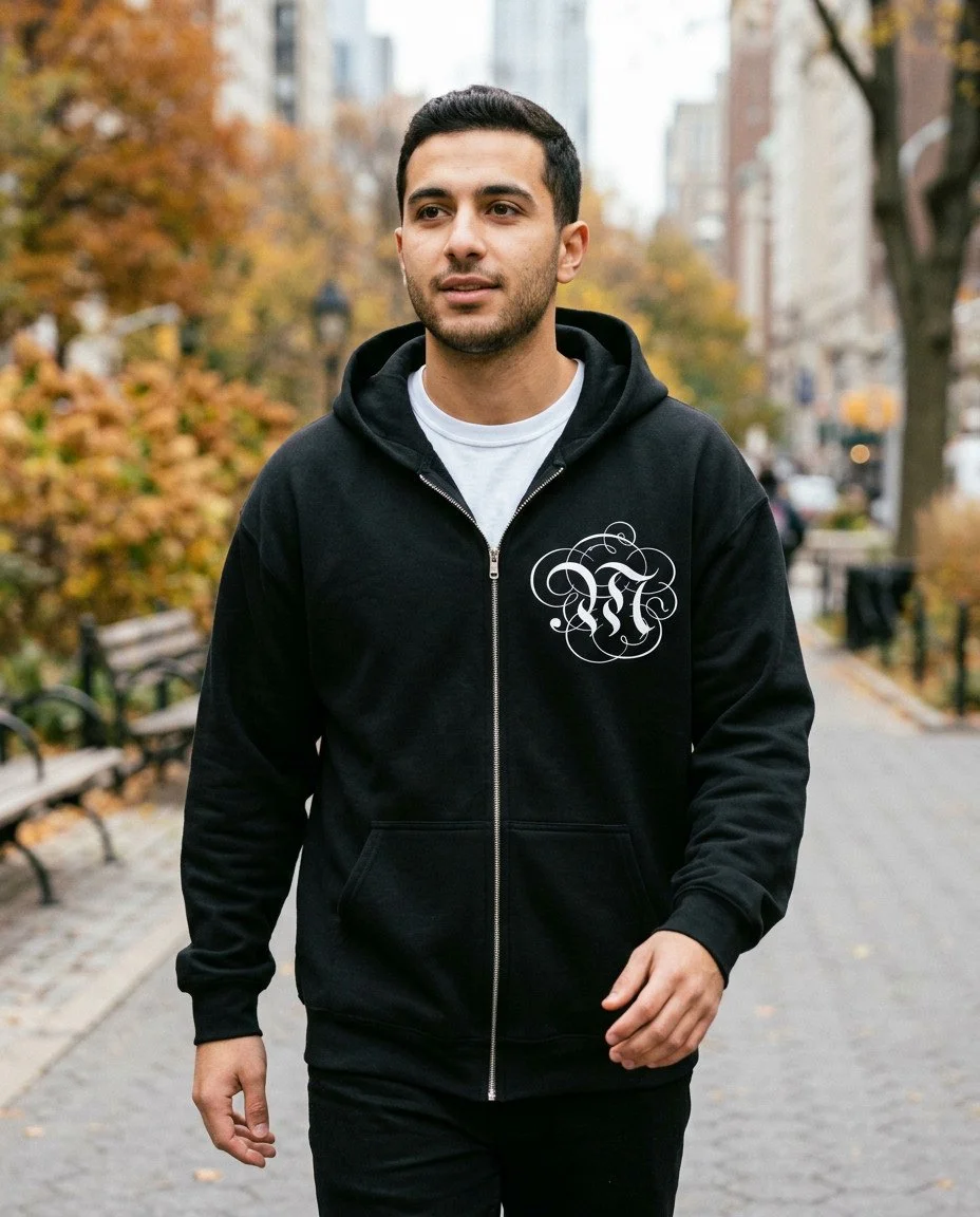 Unisex Heavy Blend Zip Hoodie - White MADE Logo