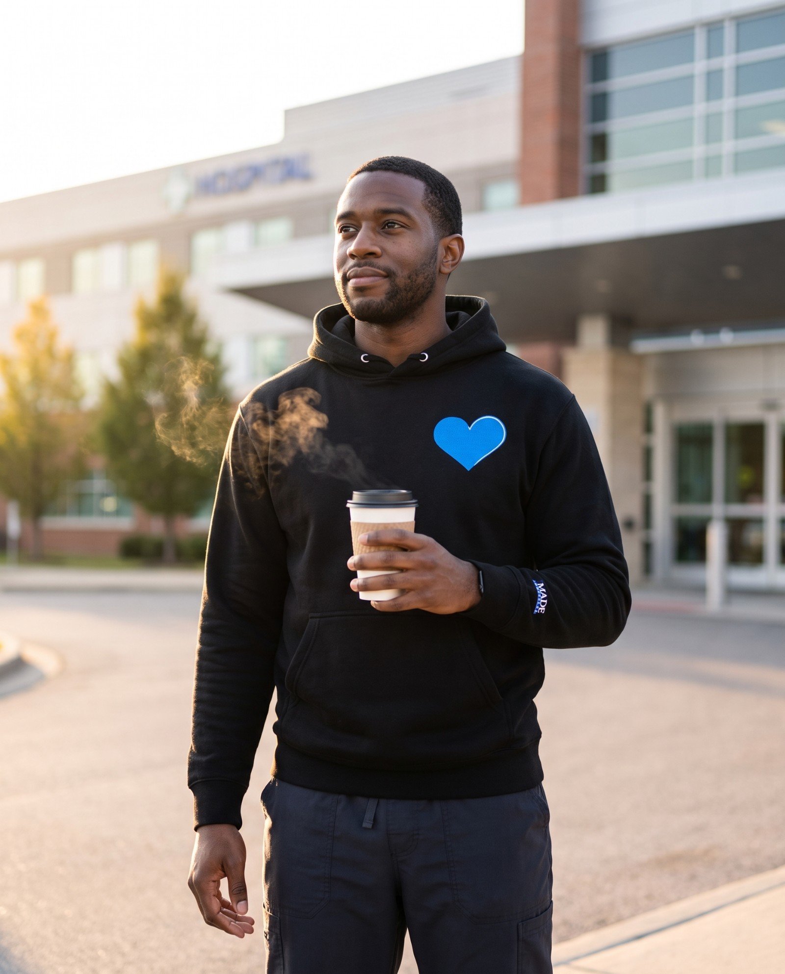 Unisex Hoodie - BLUE HEART / MADE MEDICAL Logo +
