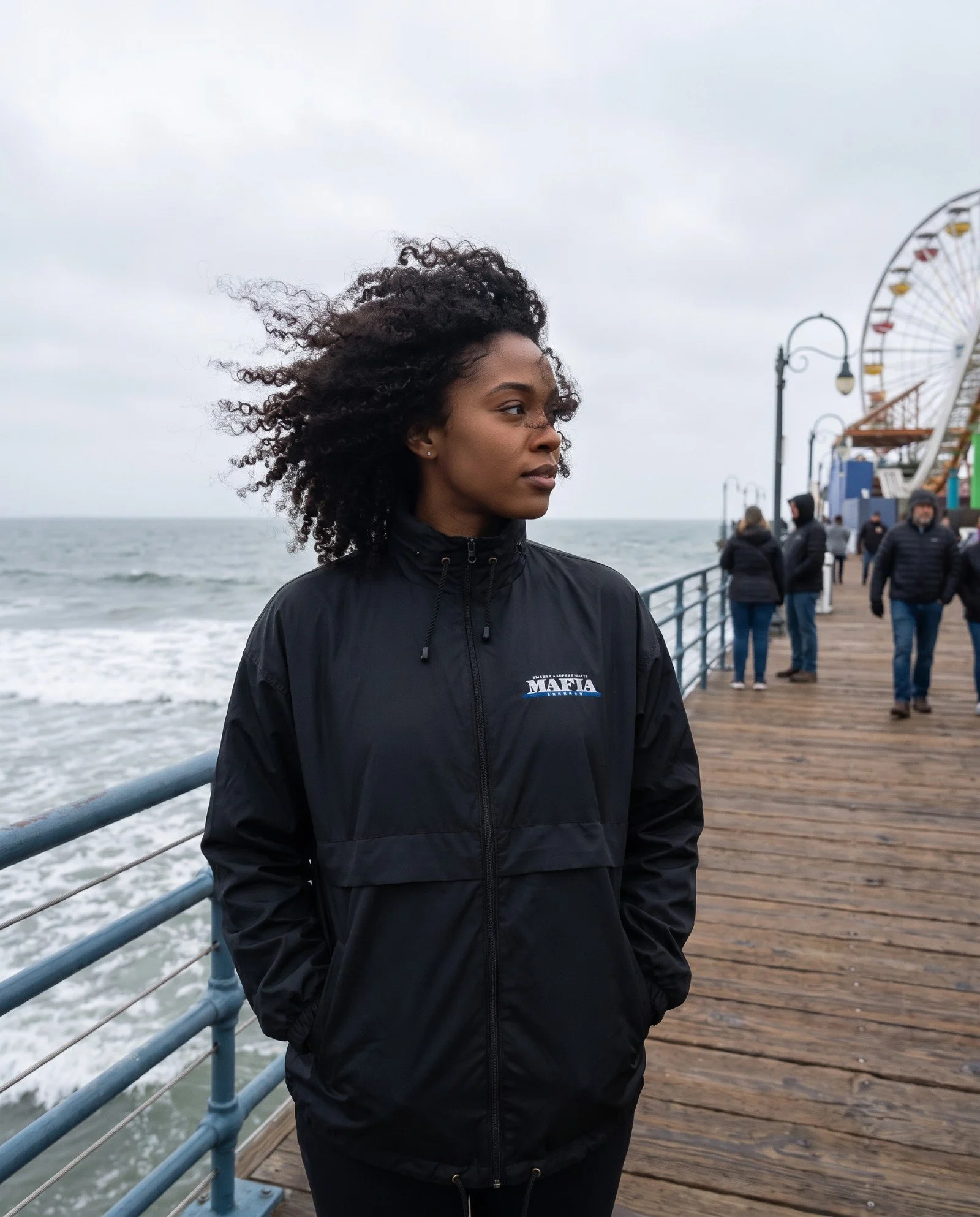 Unisex Windbreaker - White MAFIA APPAREL Logo