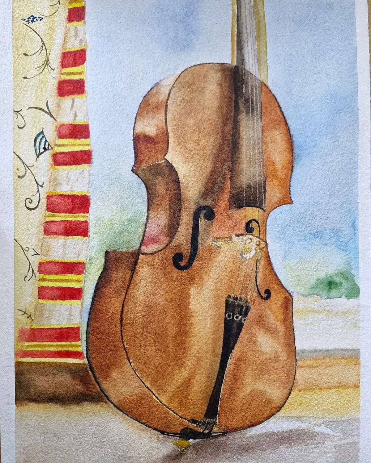 Wow! Thanks @gunseli66 for painting my cello again! 💐💐💐