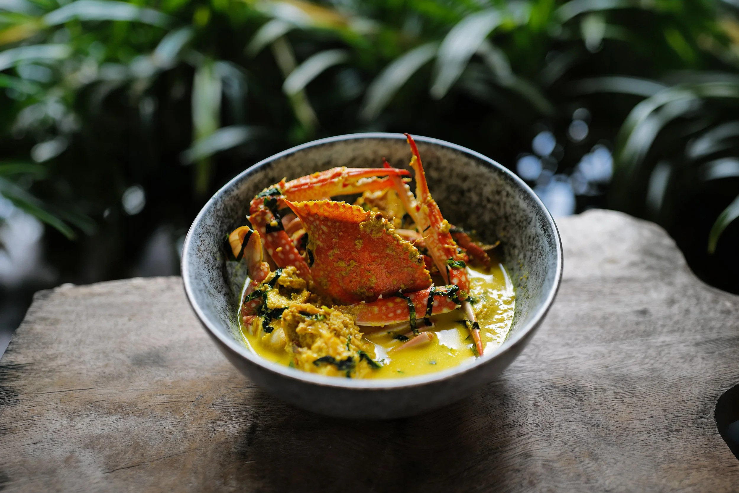 Authentic Thai crab curry prepared with fresh herbs and spices