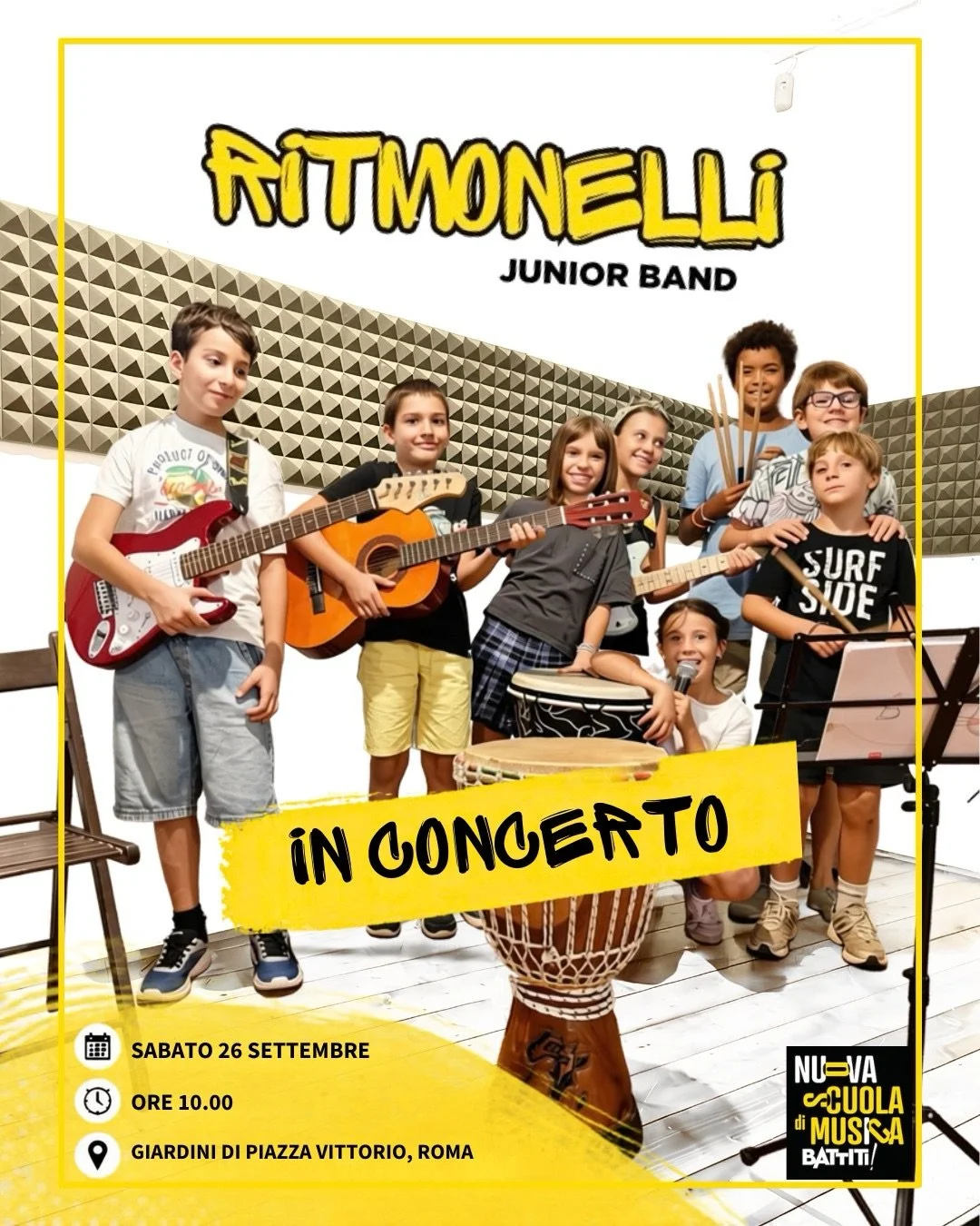 I RITMONELLI, Junior Band della Scuola di Musica BATTITI!, tornano ad esibirsi! 🥁🎺🎸🎤🎹
Siamo felicissimi di partecipare a MULTI, il festival che racconta la Roma plurale attraverso le comunit&agrave; che la abitano. 

🗓️sabato 26 settembre 
🕙or