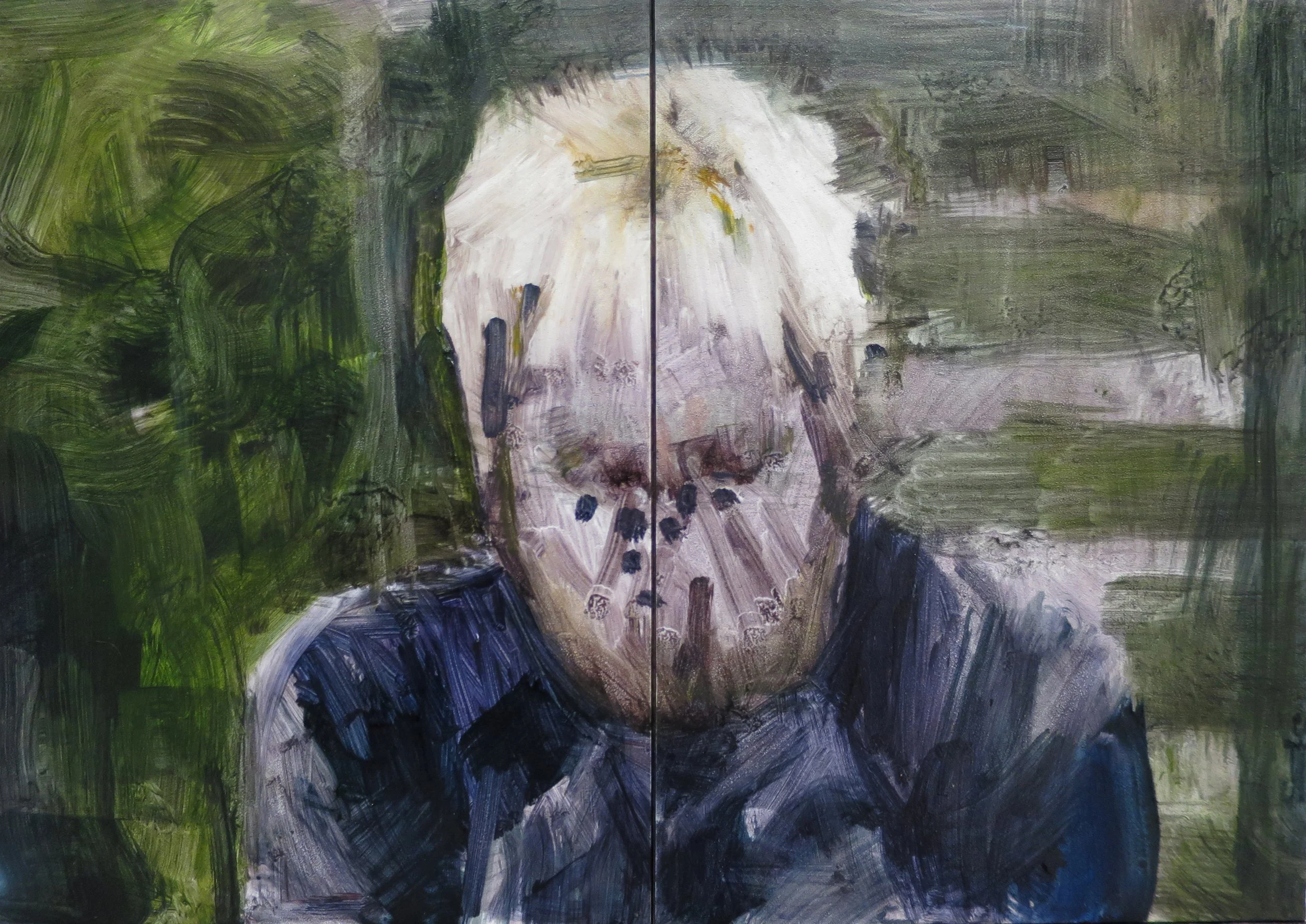 Grandma's jewellery box, 2025
oil on board, diptych, framed in Tasmanian oak
17.5 x 25cm