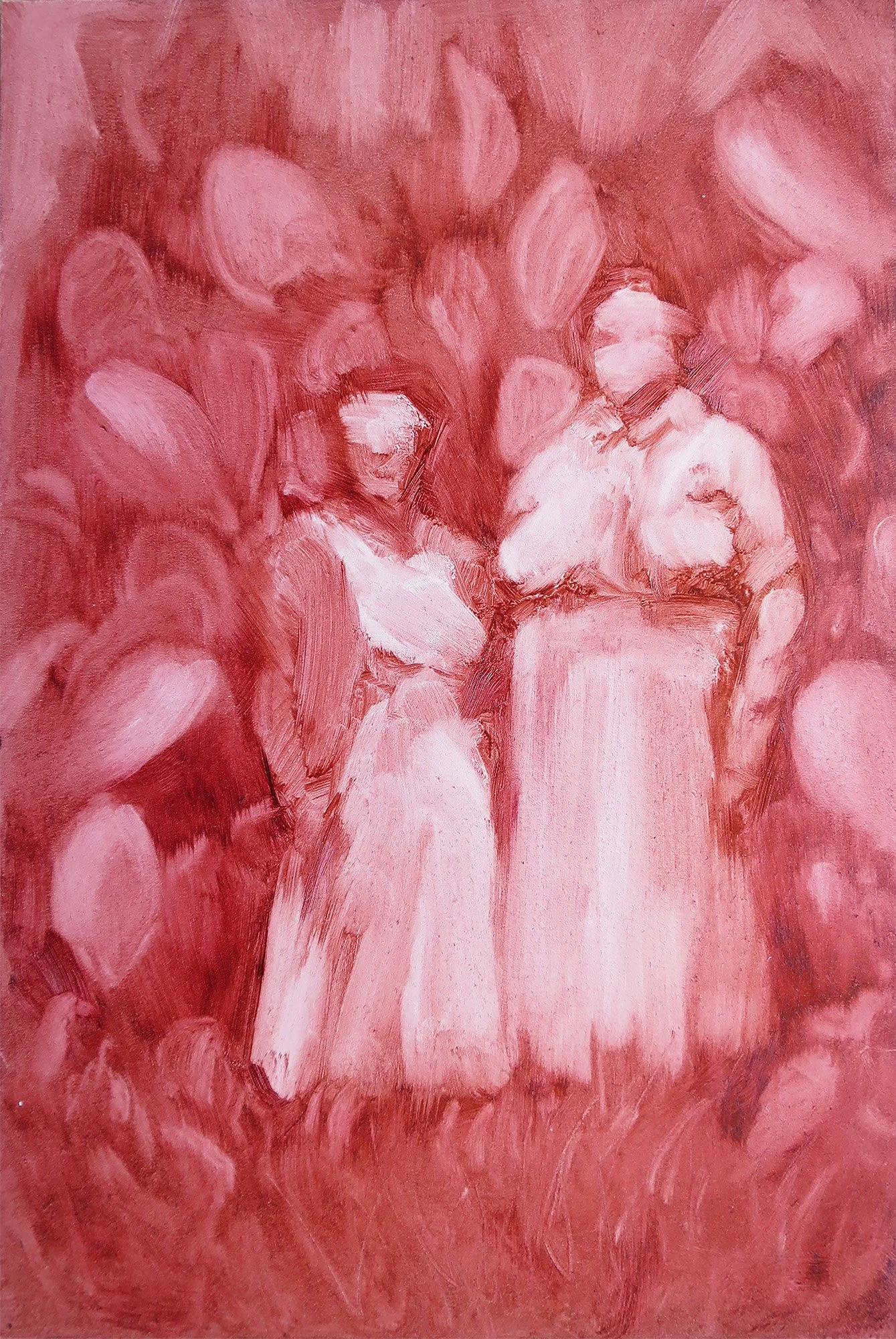 Prickly pair, 2022, oil on board, 23 x 15 cm