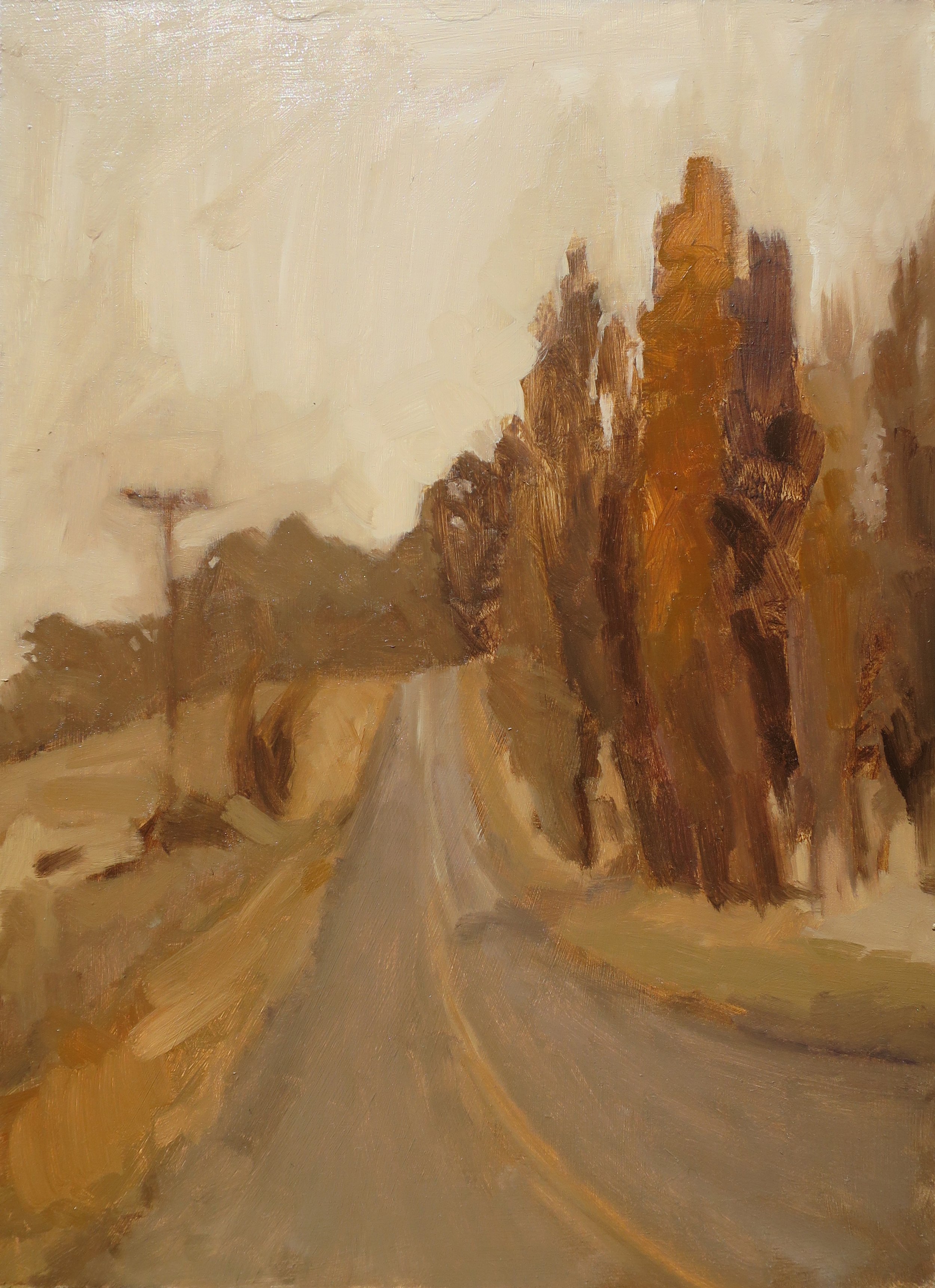 Towards the rock 2022, oil on board,  33 x 20cm