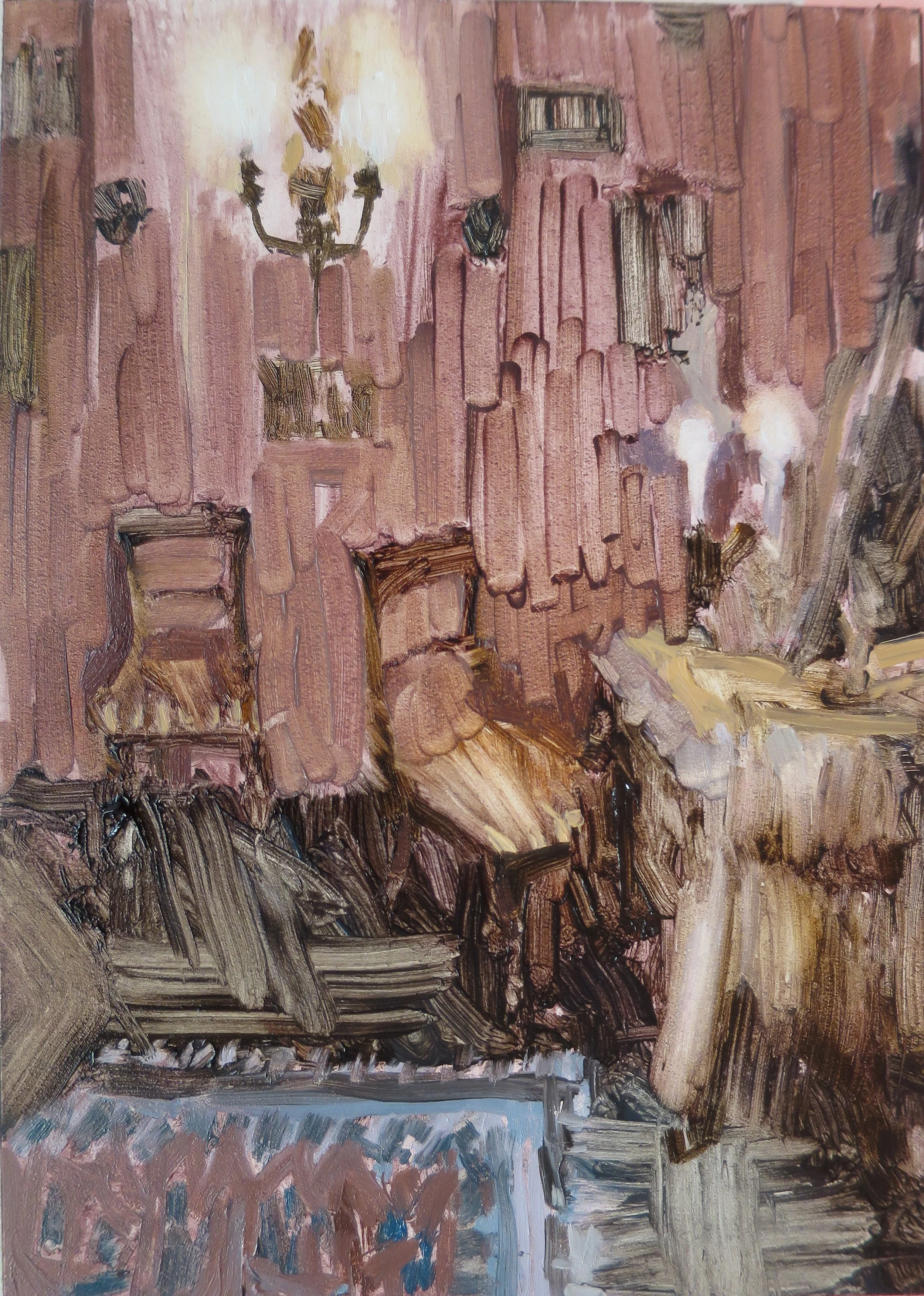 Dennis Severs’ House (pink room no. 2)
2024
Oil on board
17.5 x 12.5 cm
Courtesy the artist and MARS Gallery