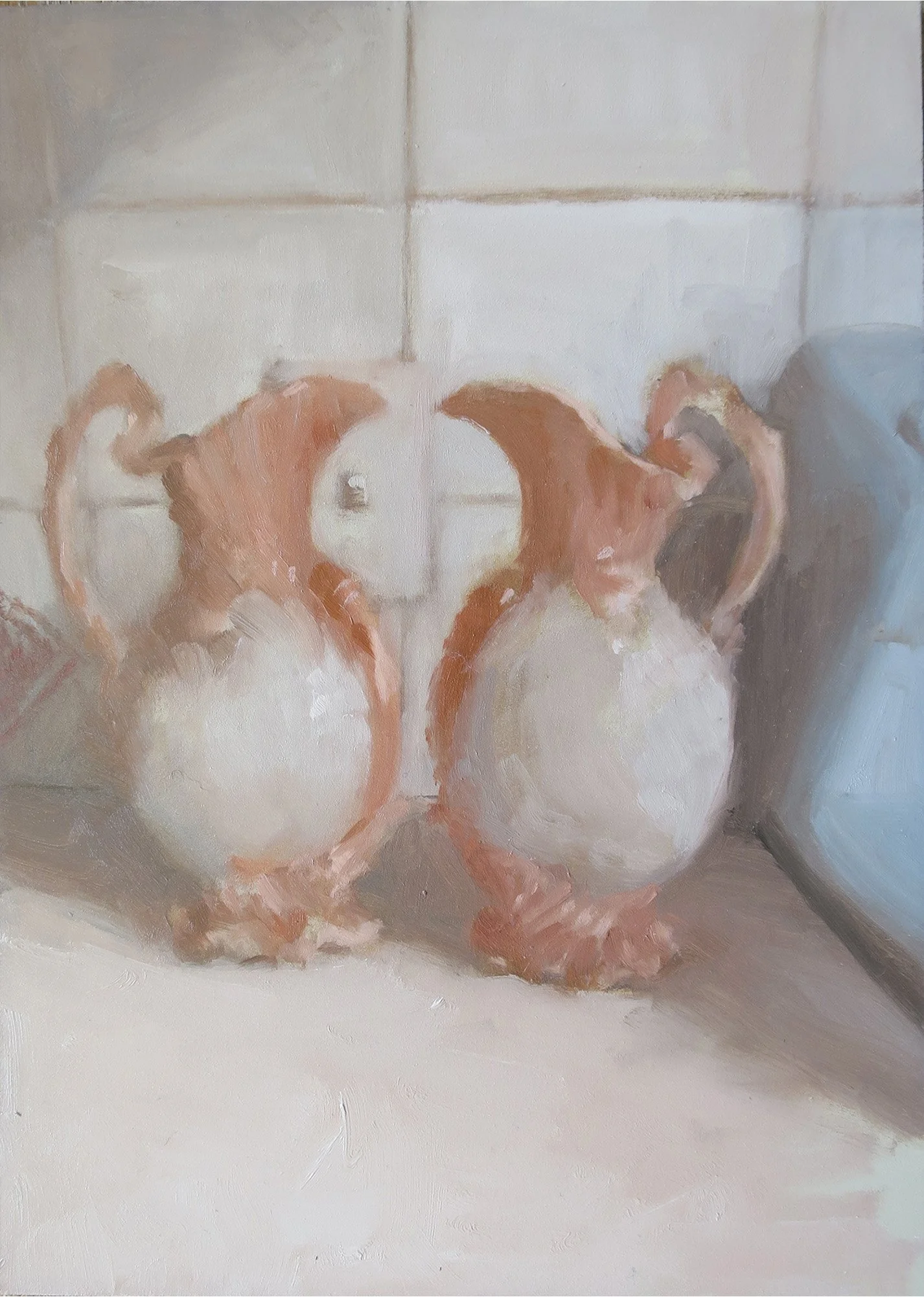 Jean’s jugs, 2022, oil on board, 17.8 x 12.7 cm