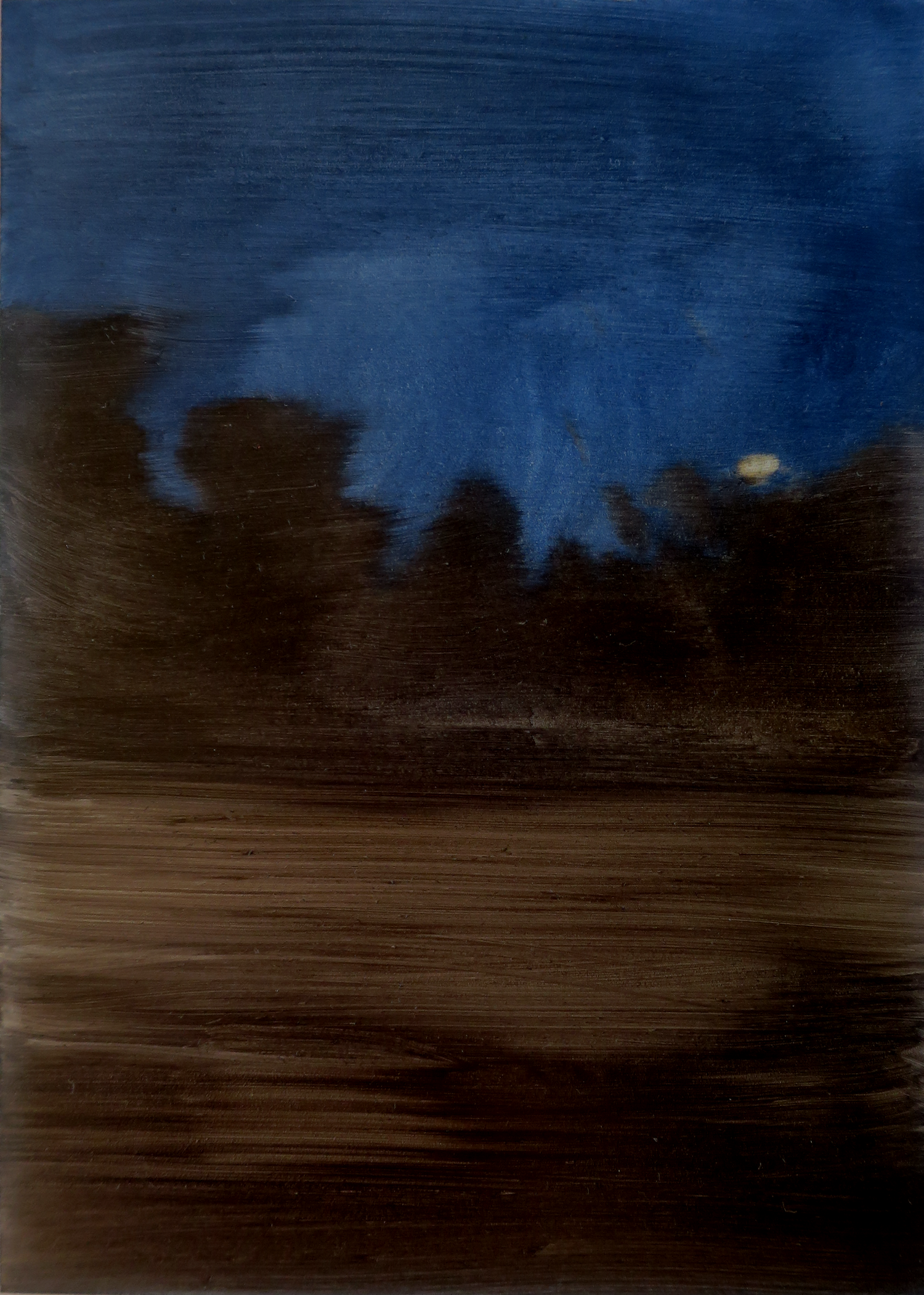 Fragment #24, 2022, oil on board, 15.3 x 20.4cm (framed size), custom framed in reclaimed hardwood