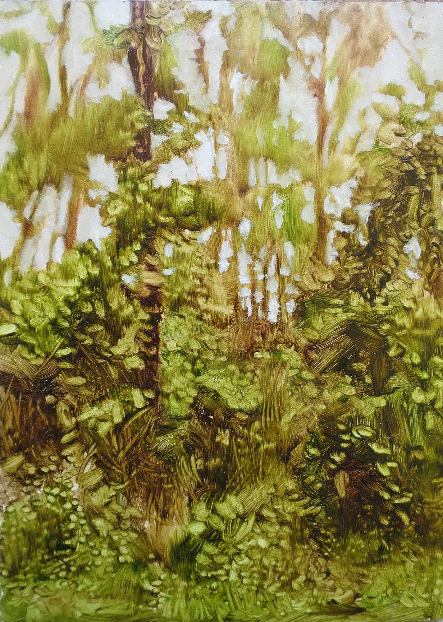 Tangle, 2022, oil on board, 17.8 x 12.7 cm