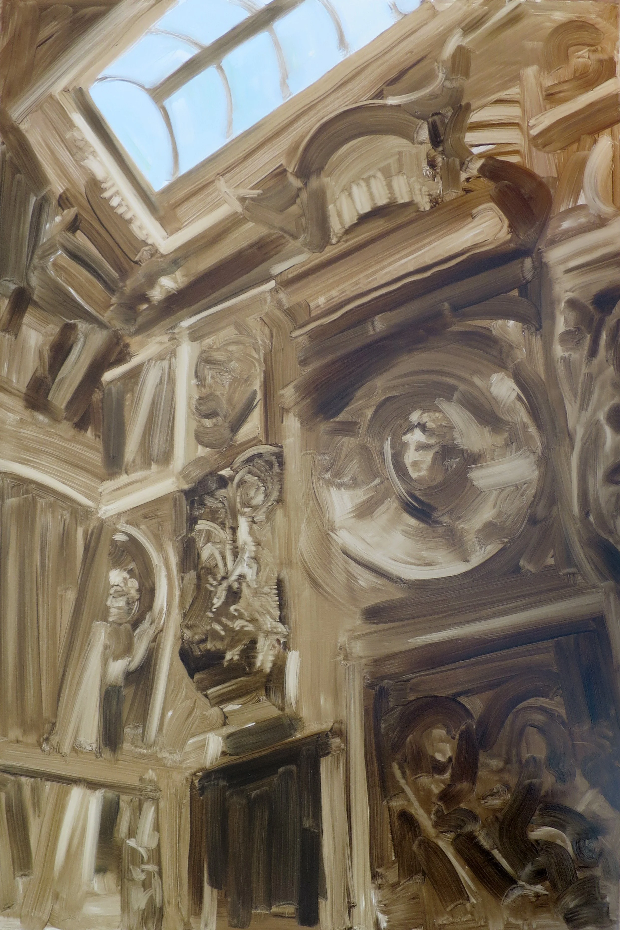 Sir John Soane’s Museum (walls no. 2)
2023
Oil on board
91 x 61cm
Courtesy the artist and MARS Gallery