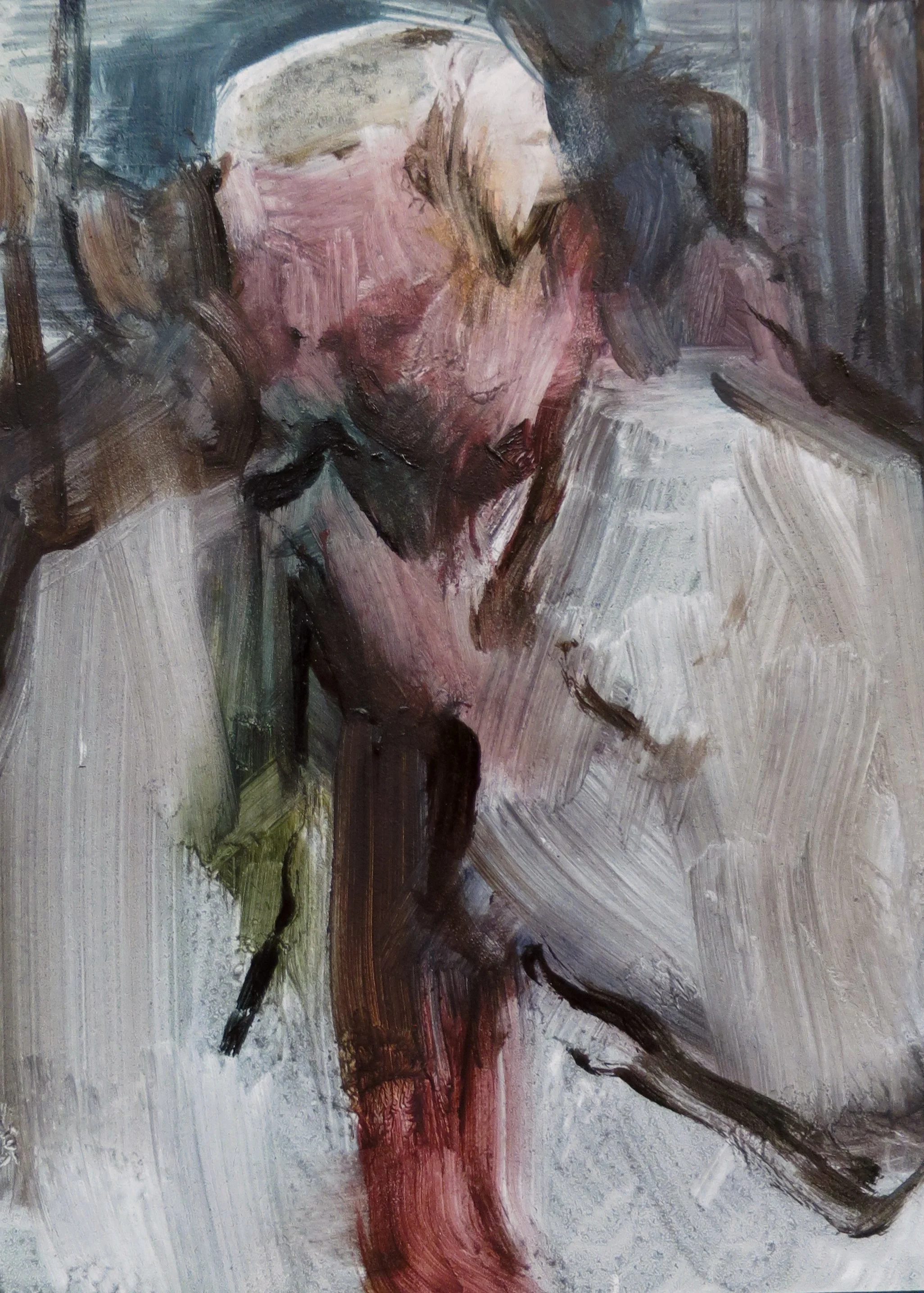 Mahogany side table, 2025
oil on board, framed in Tasmanian oak
17.5 x 12.5cm