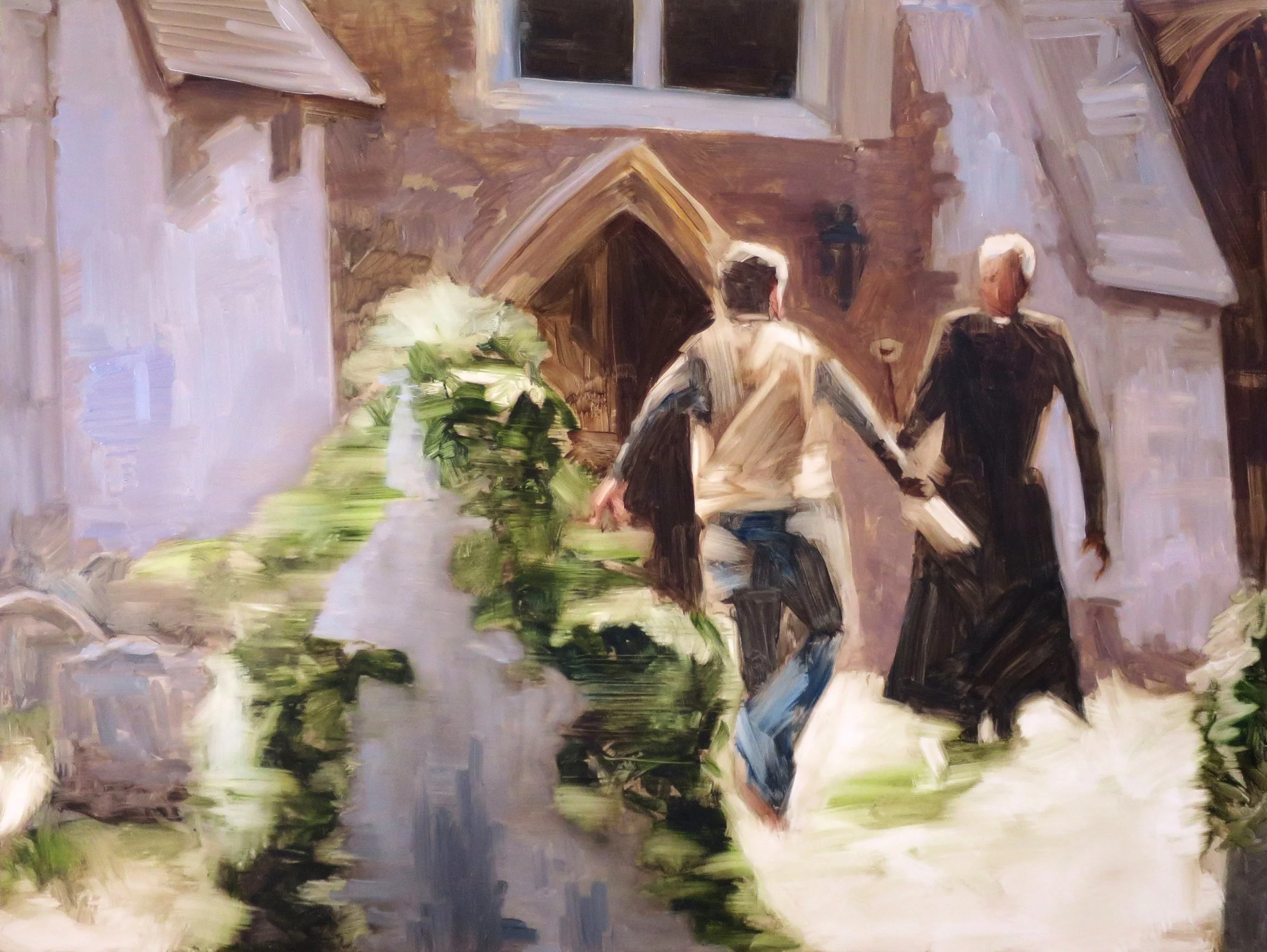 'An overzealous vicar (red herring) (Midsomer Murders s21e3)', 2023, oil on board, 46 x 61cm (unframed)