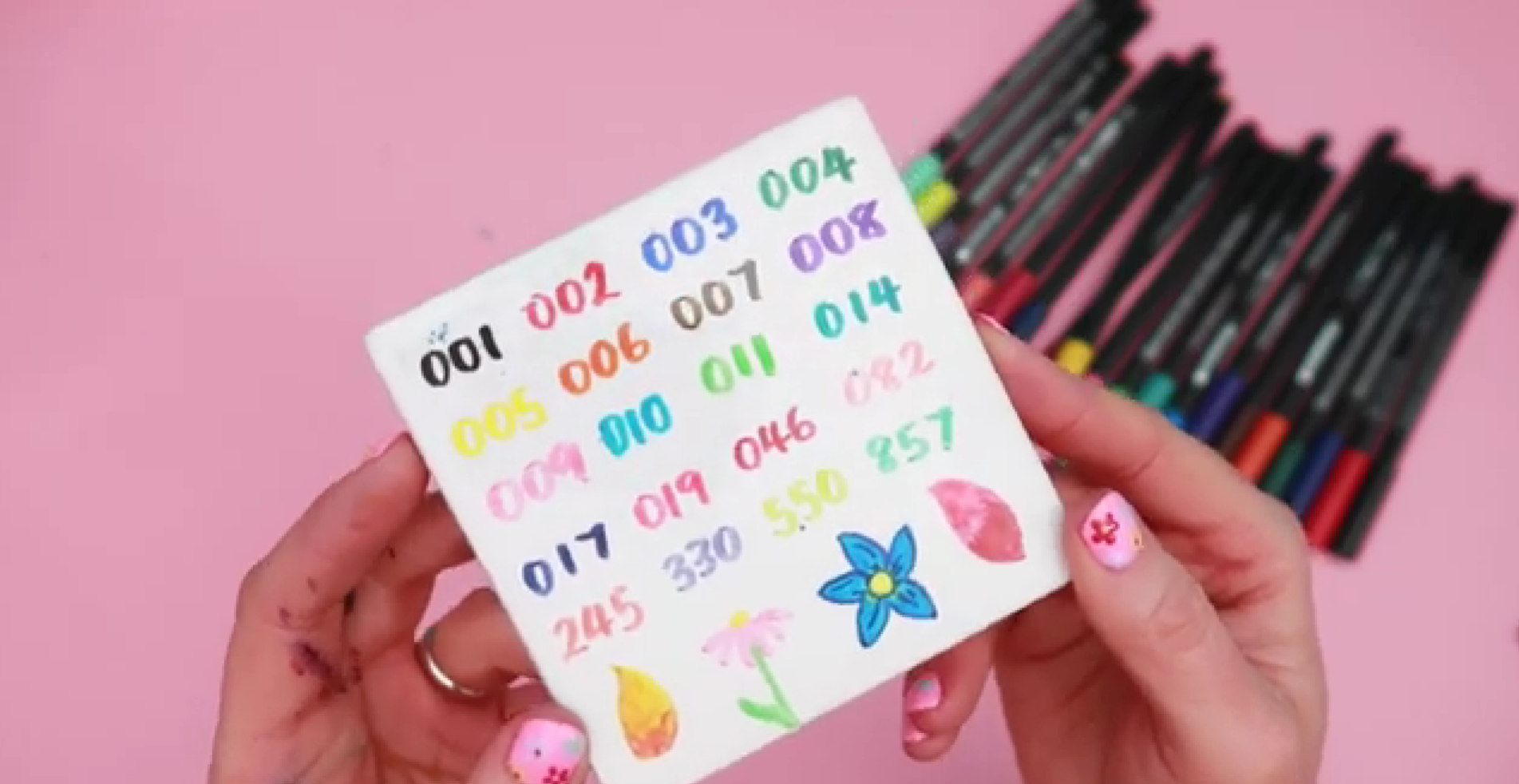 Test of layered and blended porcelain paint pen colours on ceramic showing texture and colour mixing effects