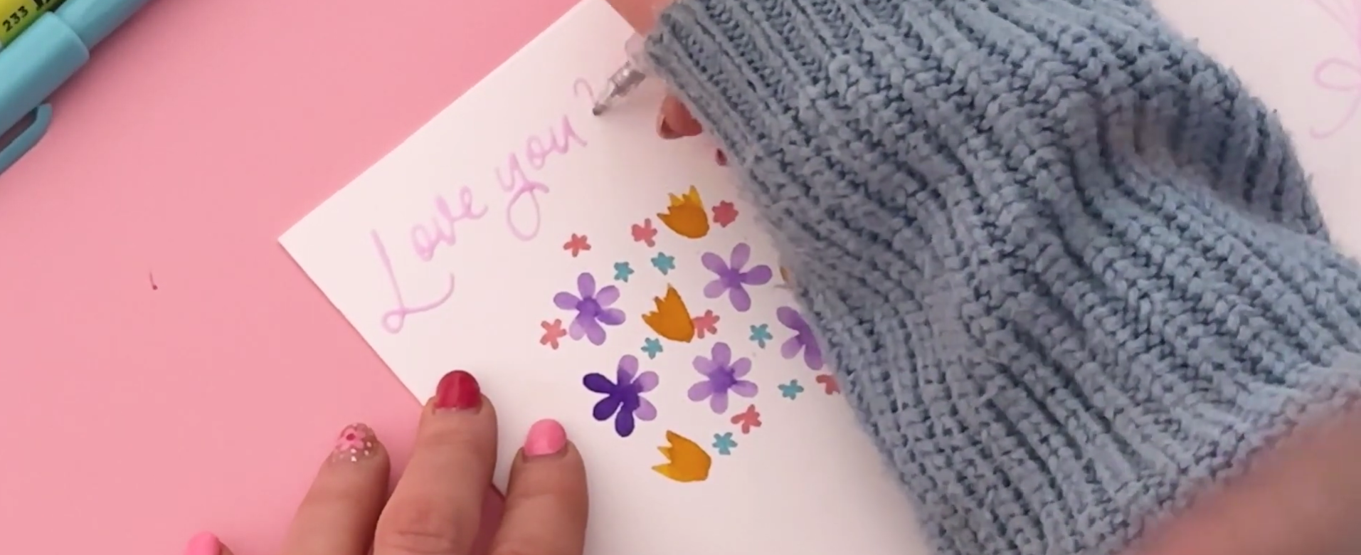 Writing monoline lettering with a glue pen for foiling