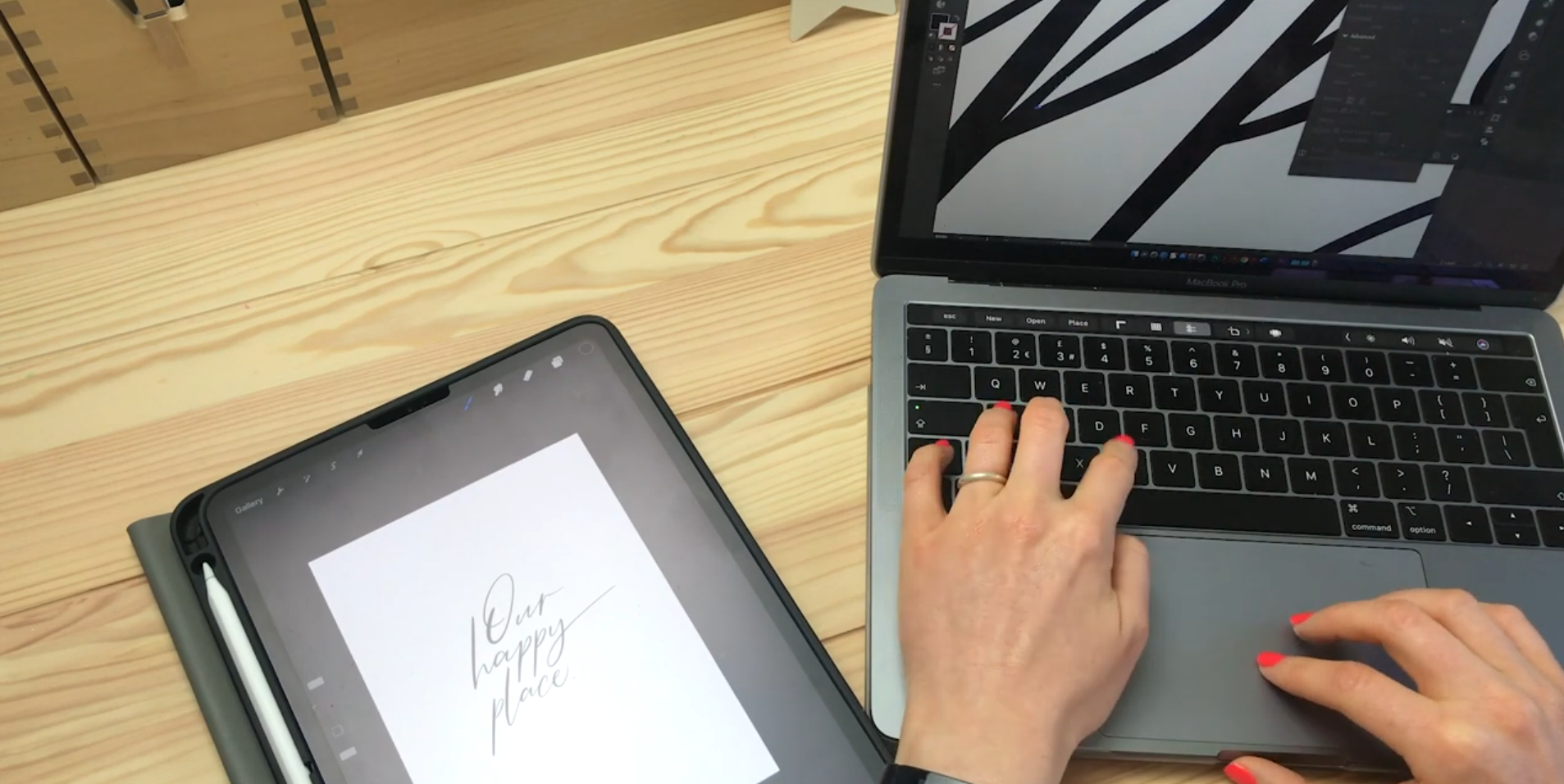 Preparing calligraphy artwork in Adobe Illustrator for clean vector lines before foil printing