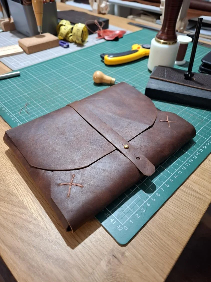 Leatherwork: Hand-stitched Document Wallet