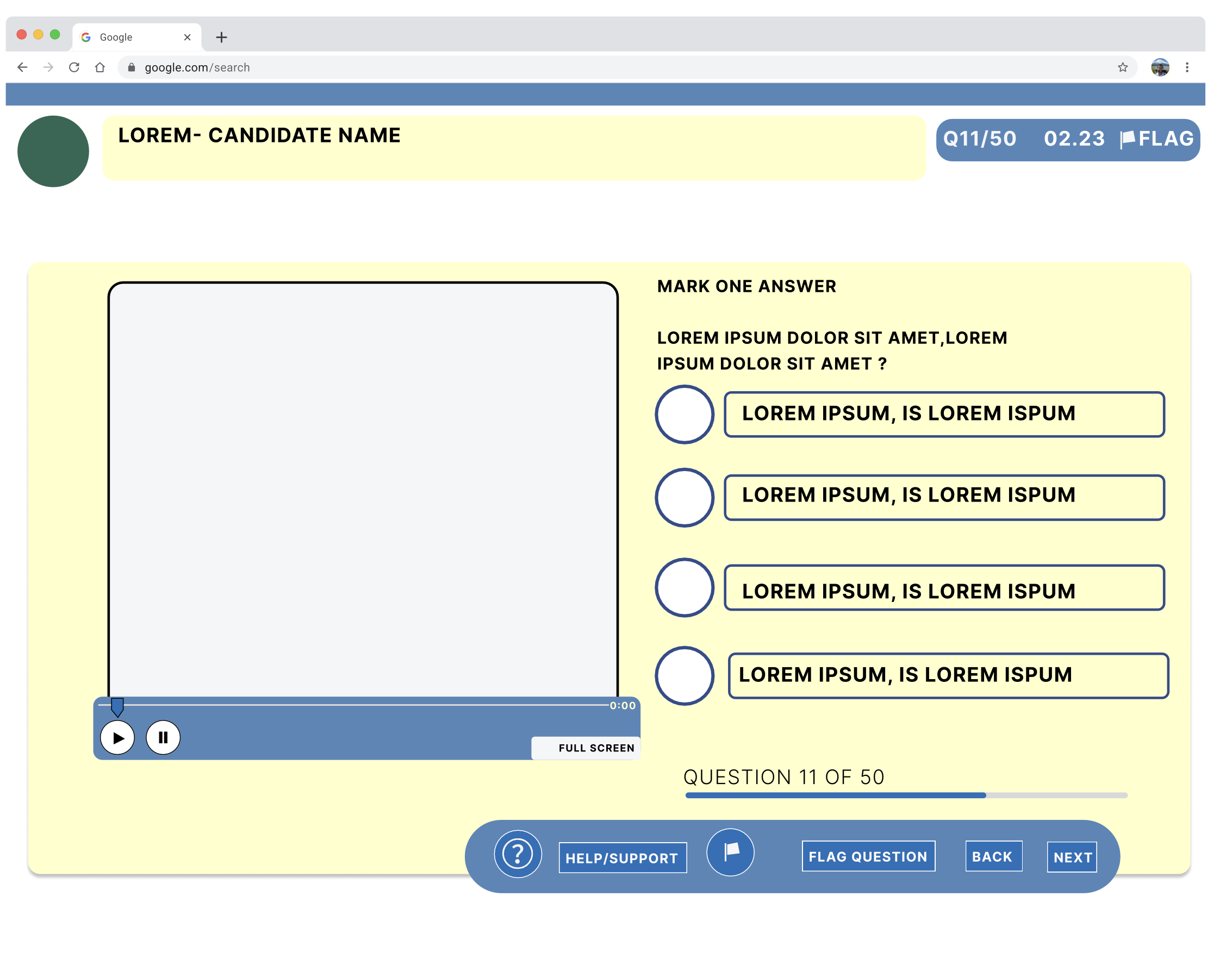 Accessible Assessment Interface