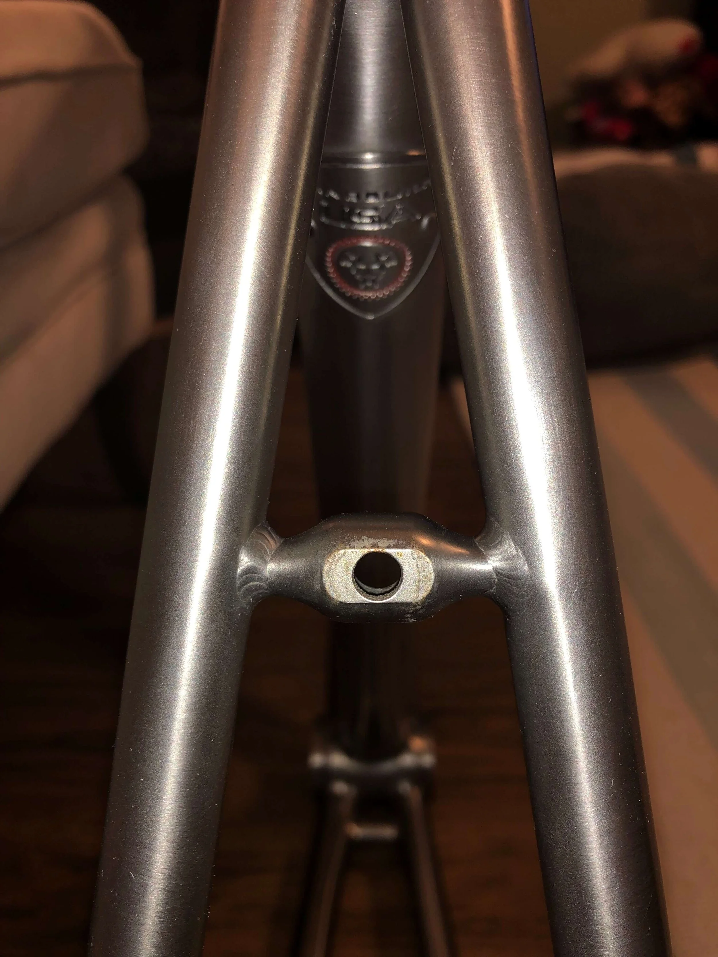 Old school rim brake. I really should say trusty, light, reliable and low maintenance.