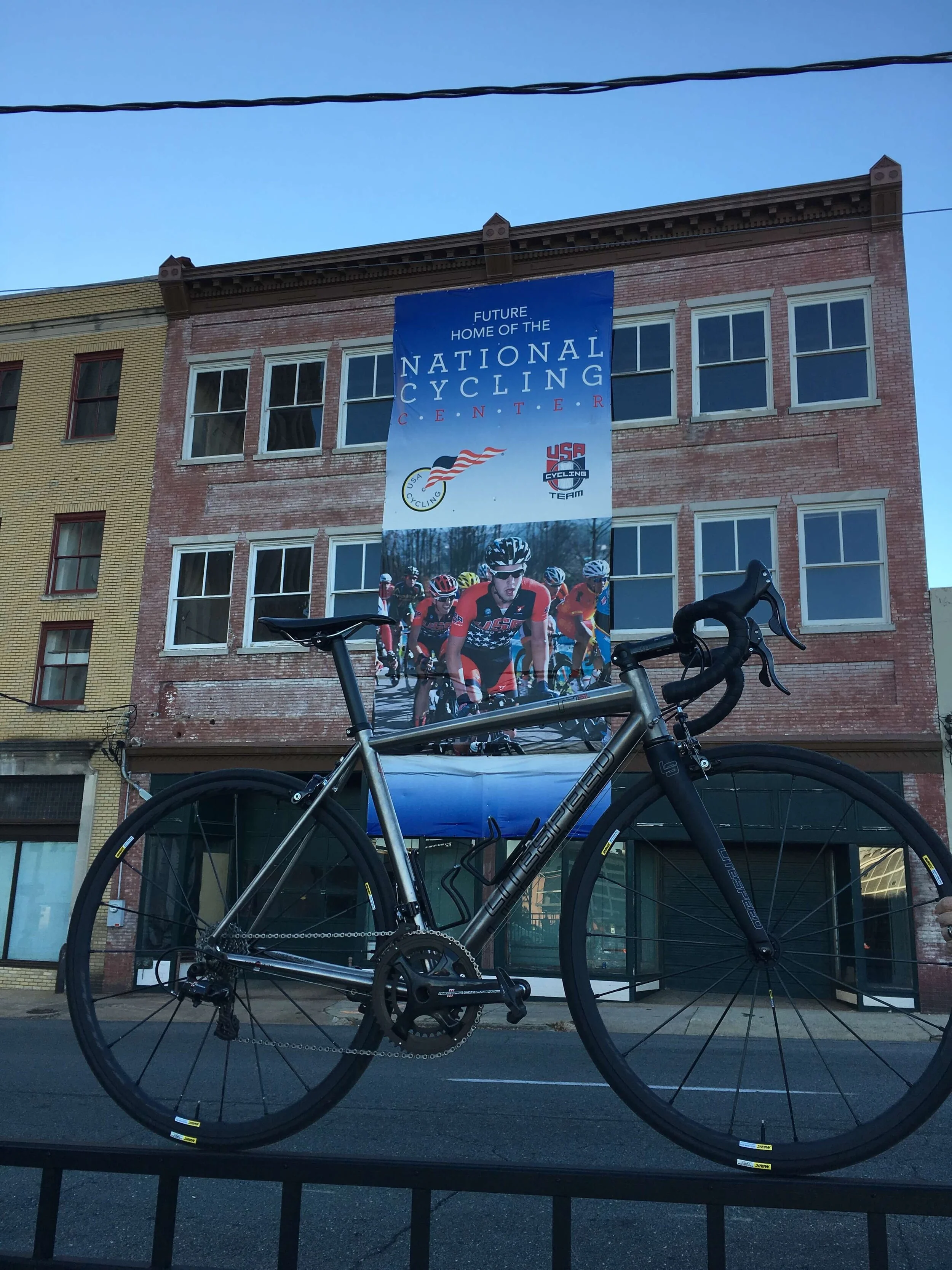 National cycling center in the background here in Winston-Salem.