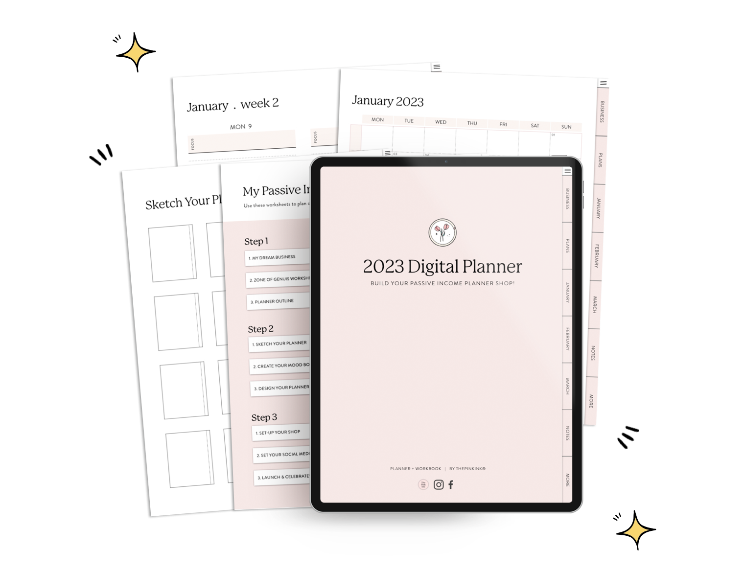 Free GoodNotes Digital Planner Business Template — The Pink Ink